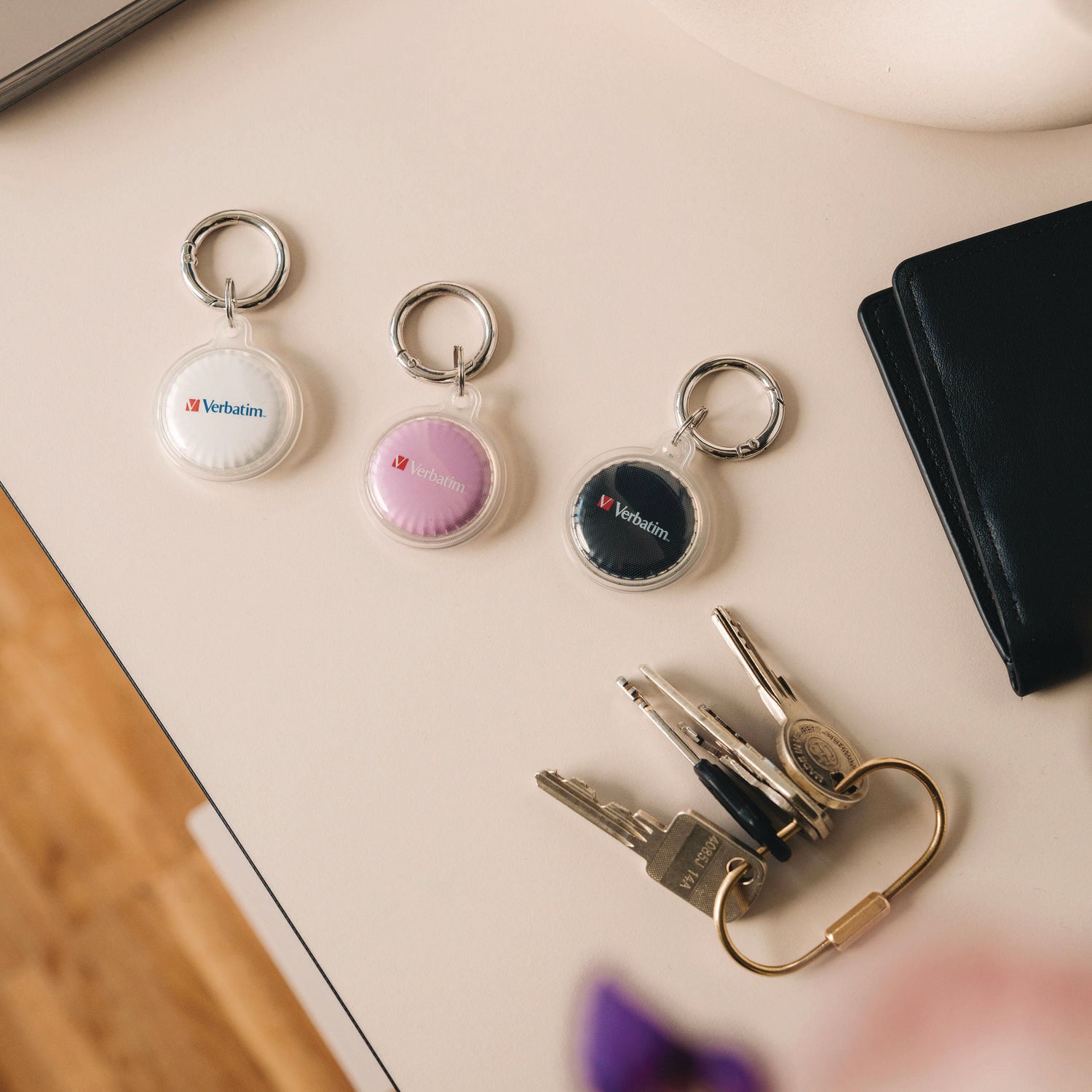 My Finder Bluetooth Coin Tracker for Apple iOS, Black/Purple/White, 3/Pack Verbatim® Flipcost