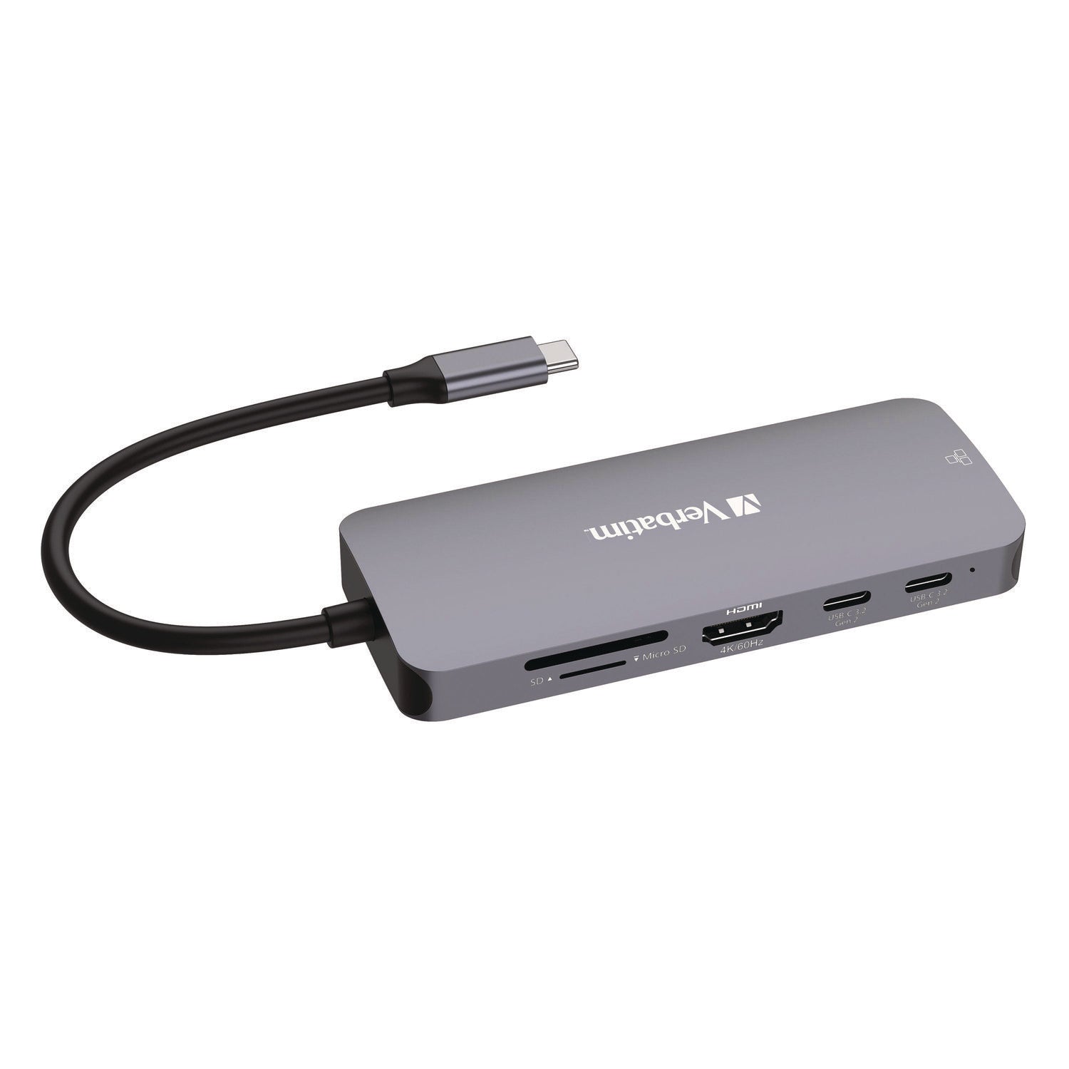 USB-C Pro Multiport Hub9 Port, Gray Verbatim® Flipcost