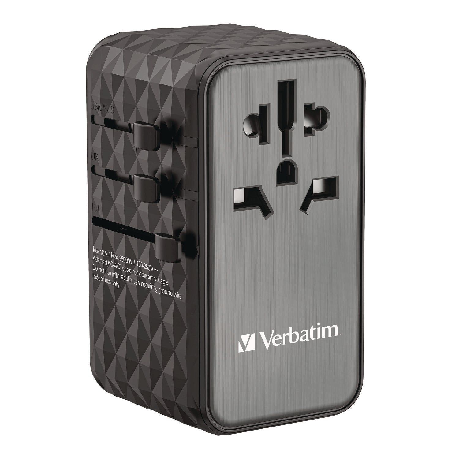 UTA-06 Gan III Universal Travel Adapter, (2) USB-A/(2) USB-C/Quick Charge 4+ Verbatim® Flipcost