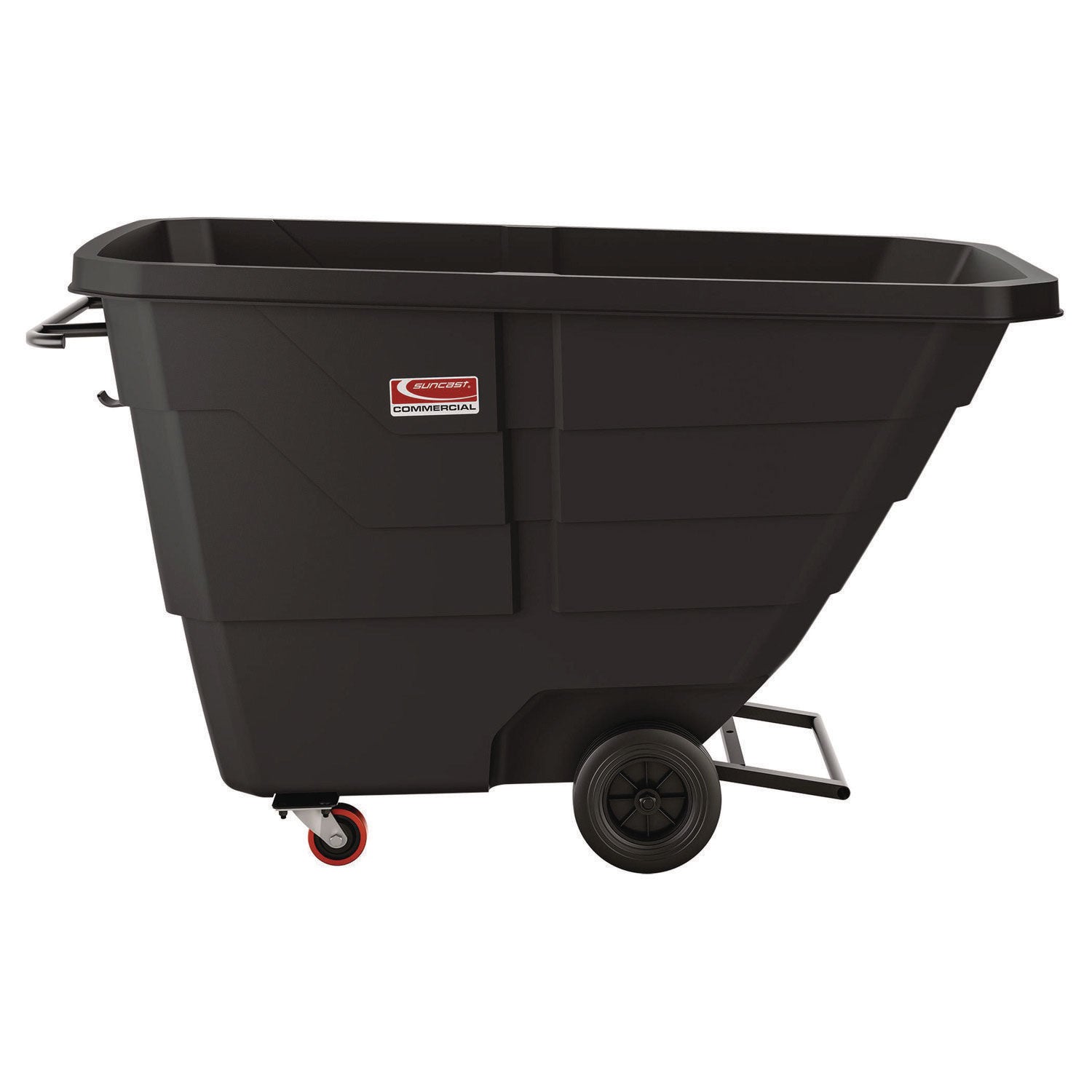 Light Duty Tilt Truck, 1 cu yd, Plastic, Black/Red