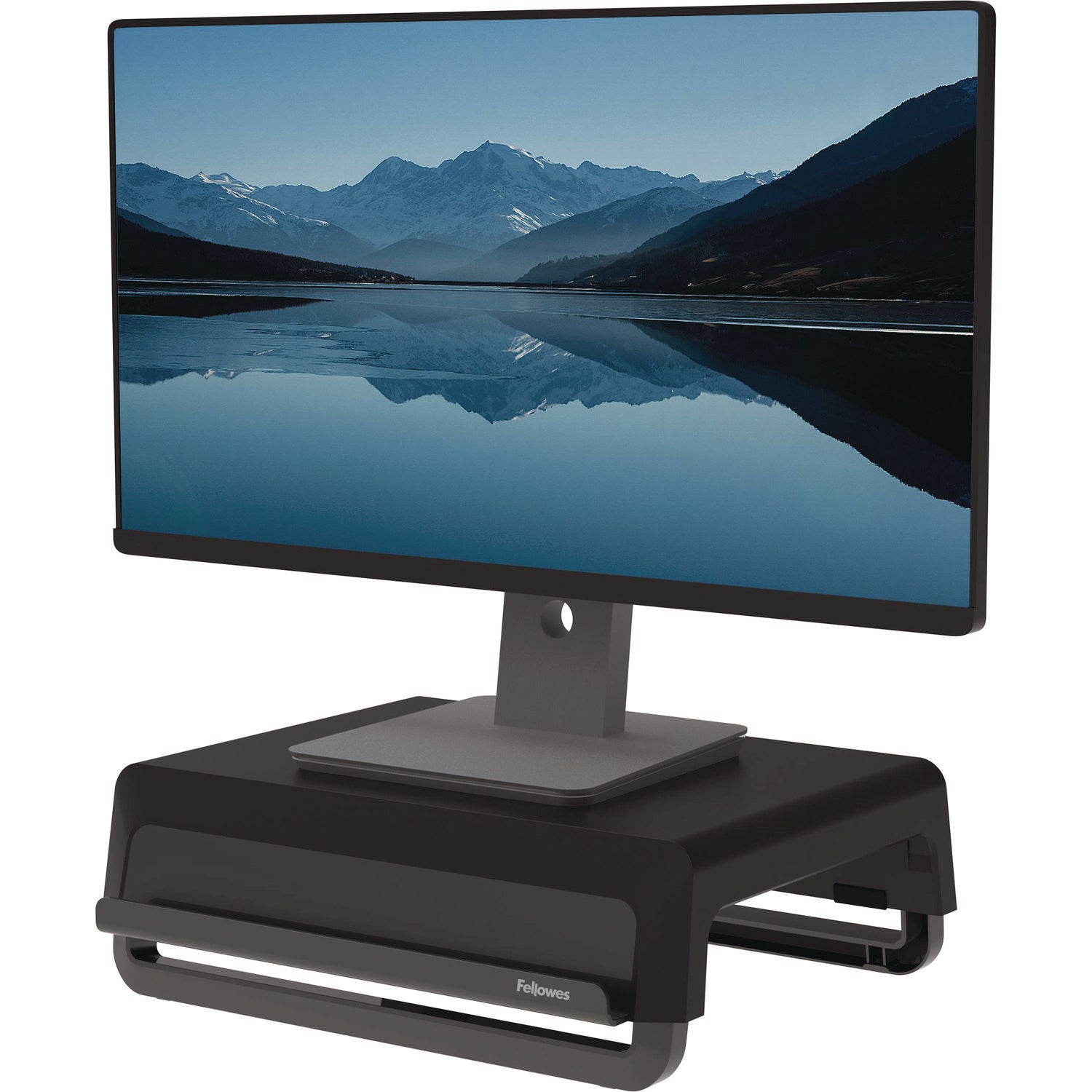 Breyta Monitor Stand, 13.94" x 11.97" x 3.25" to 6", Black, Supports 33 lbs Fellowes® Flipcost