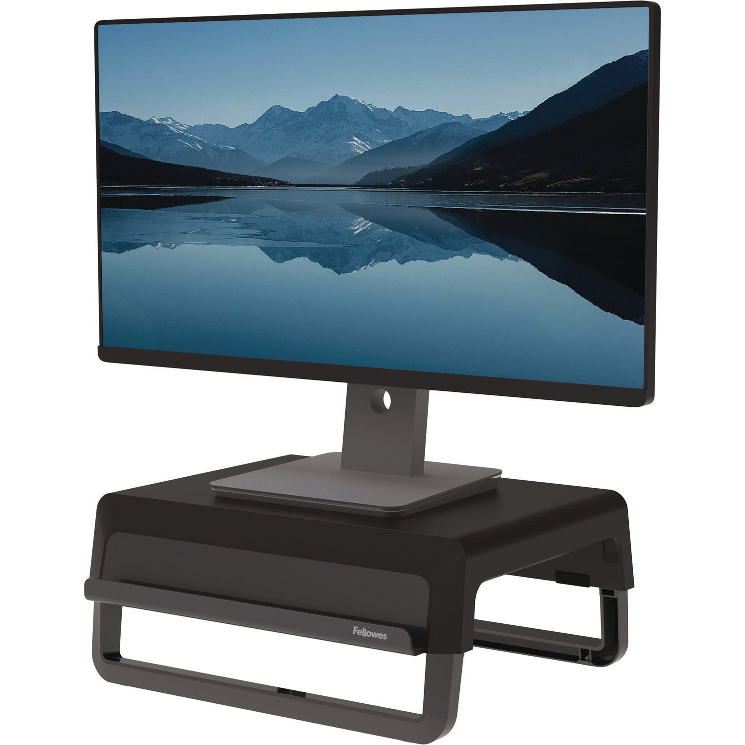 Breyta Monitor Stand, 13.94" x 11.97" x 3.25" to 6", Black, Supports 33 lbs Fellowes® Flipcost