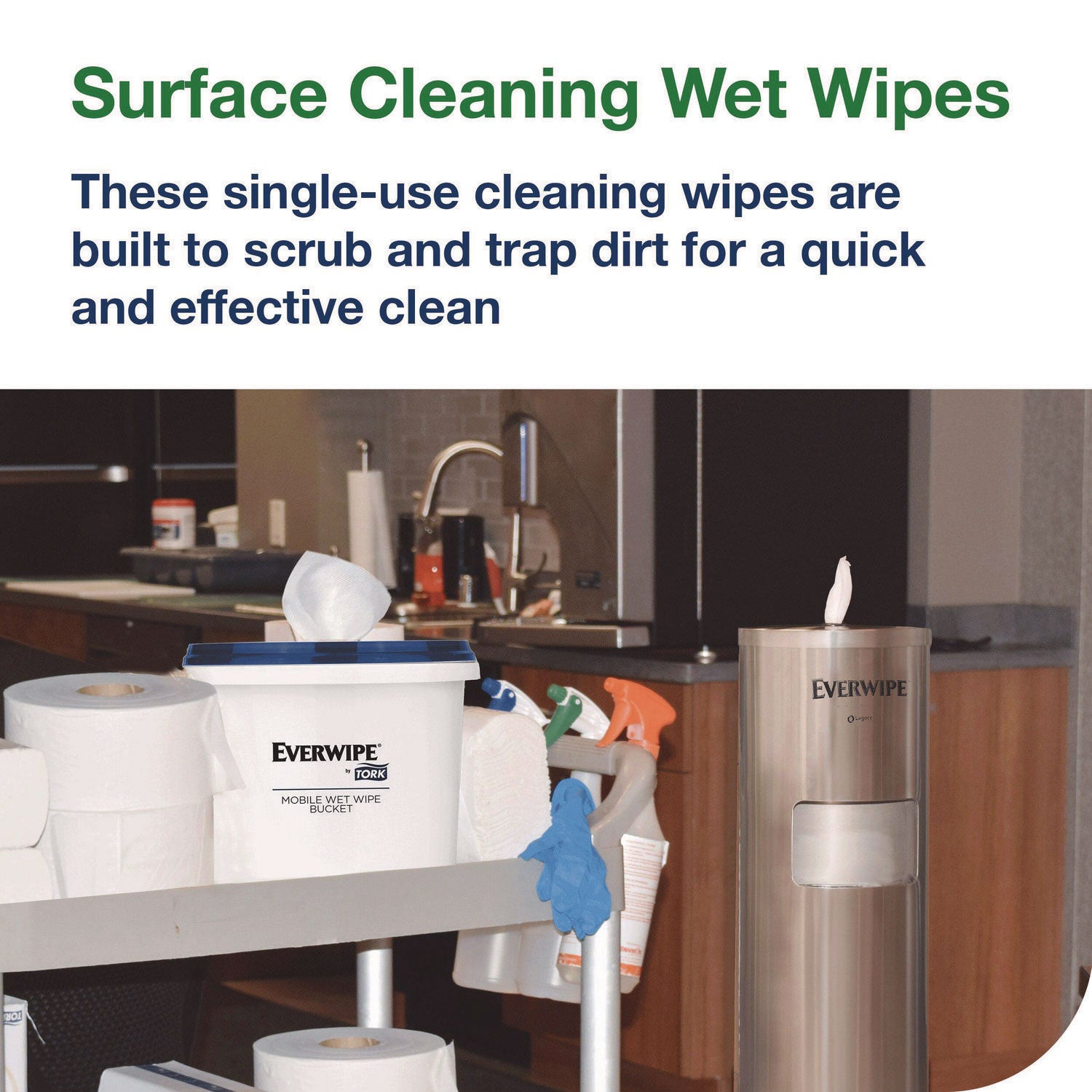 Surface Cleaning Wet Wipe, 1-Ply, 6 x 6, Lemon, White, 900 Sheets, 4/Carton Tork® Flipcost