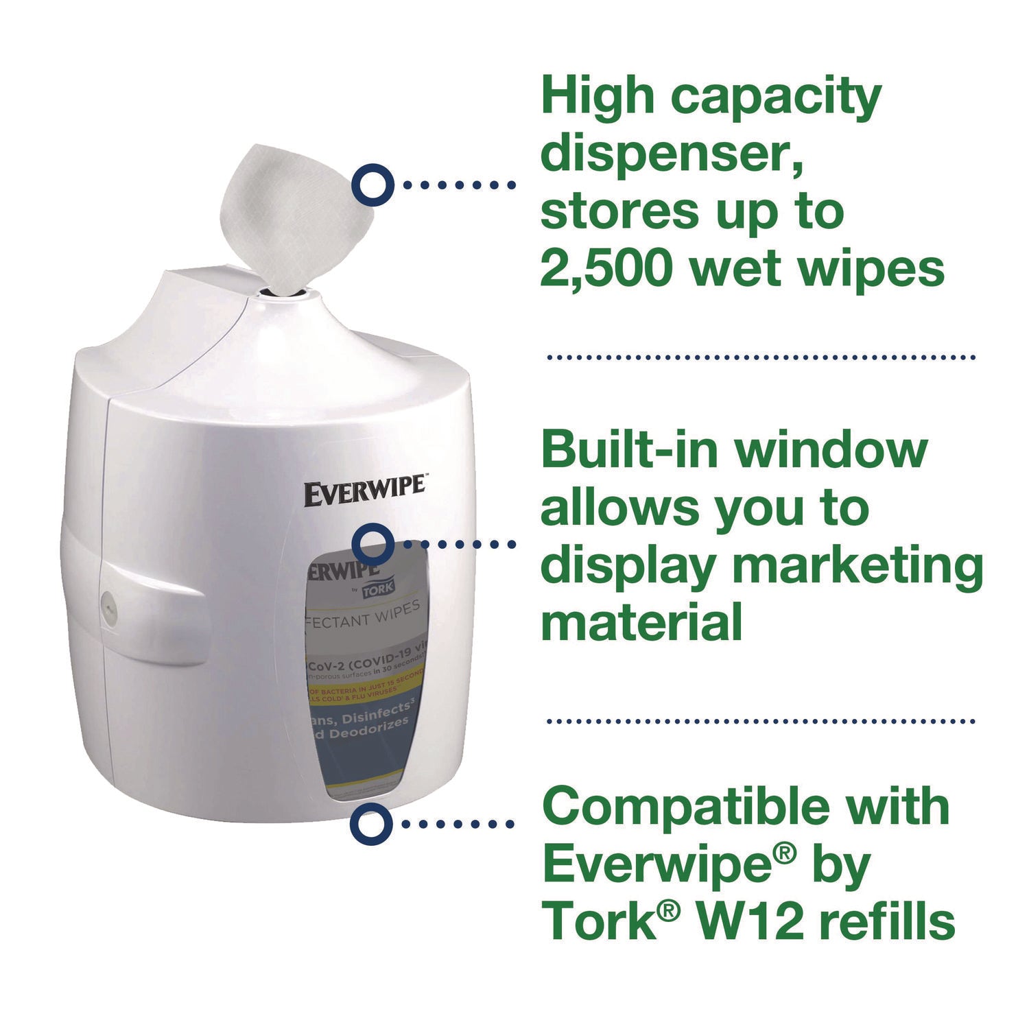 Centerfeed Wet Wipe Dispenser, 10.04 x 10.73 x 13.18, White Tork® Flipcost