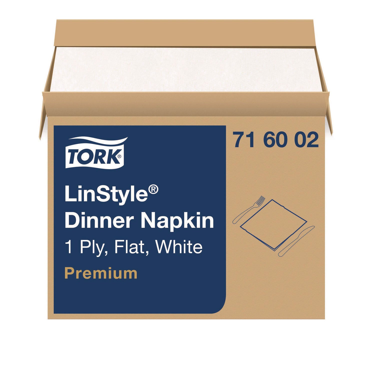 LinStyle Dinner Napkin, 1-Ply, 15 x 16, White, 1,000/Carton