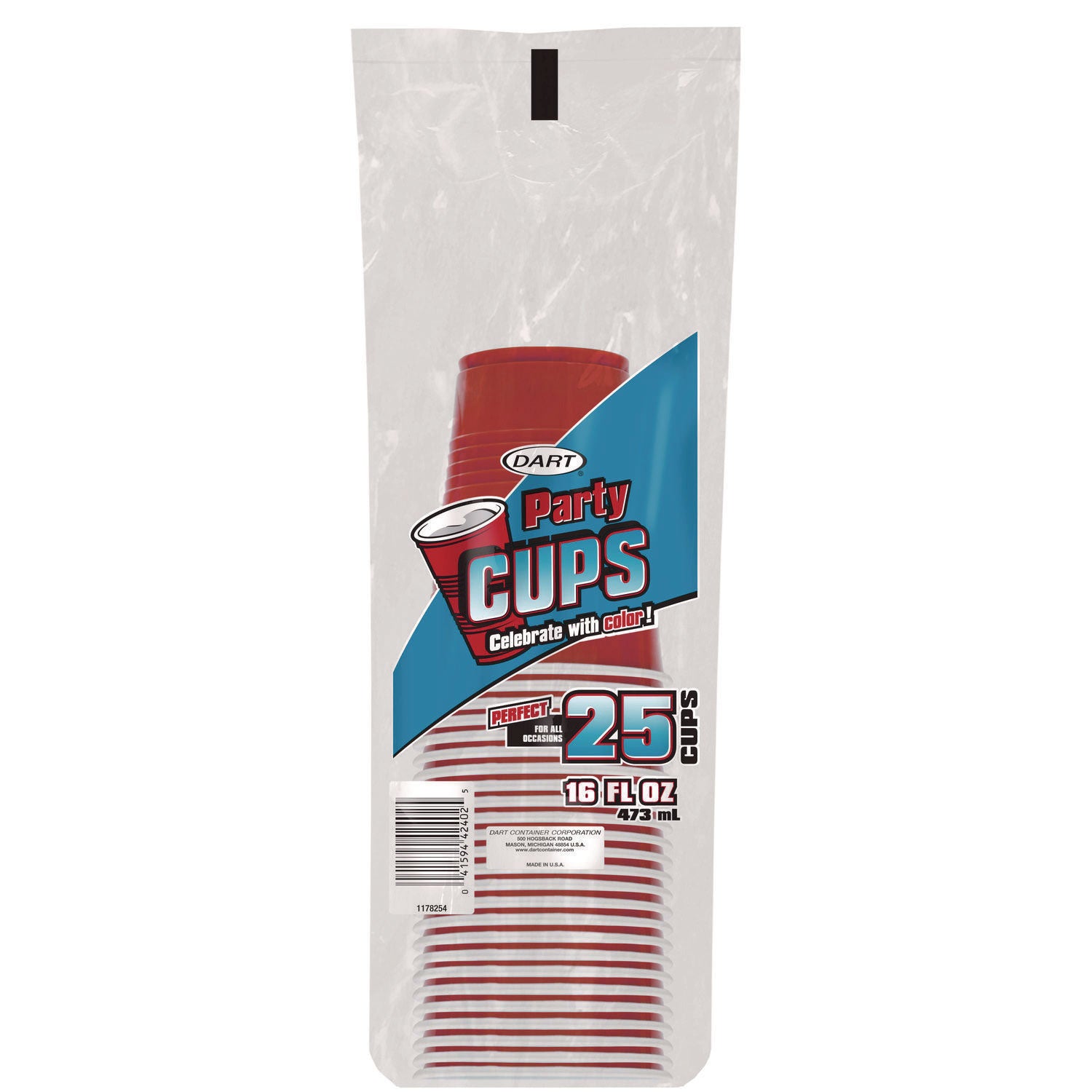 SOLO Party Plastic Cold Drink Cups, 16 oz, Red, 24/Pack, 25 Packs/Carton Dart® Flipcost