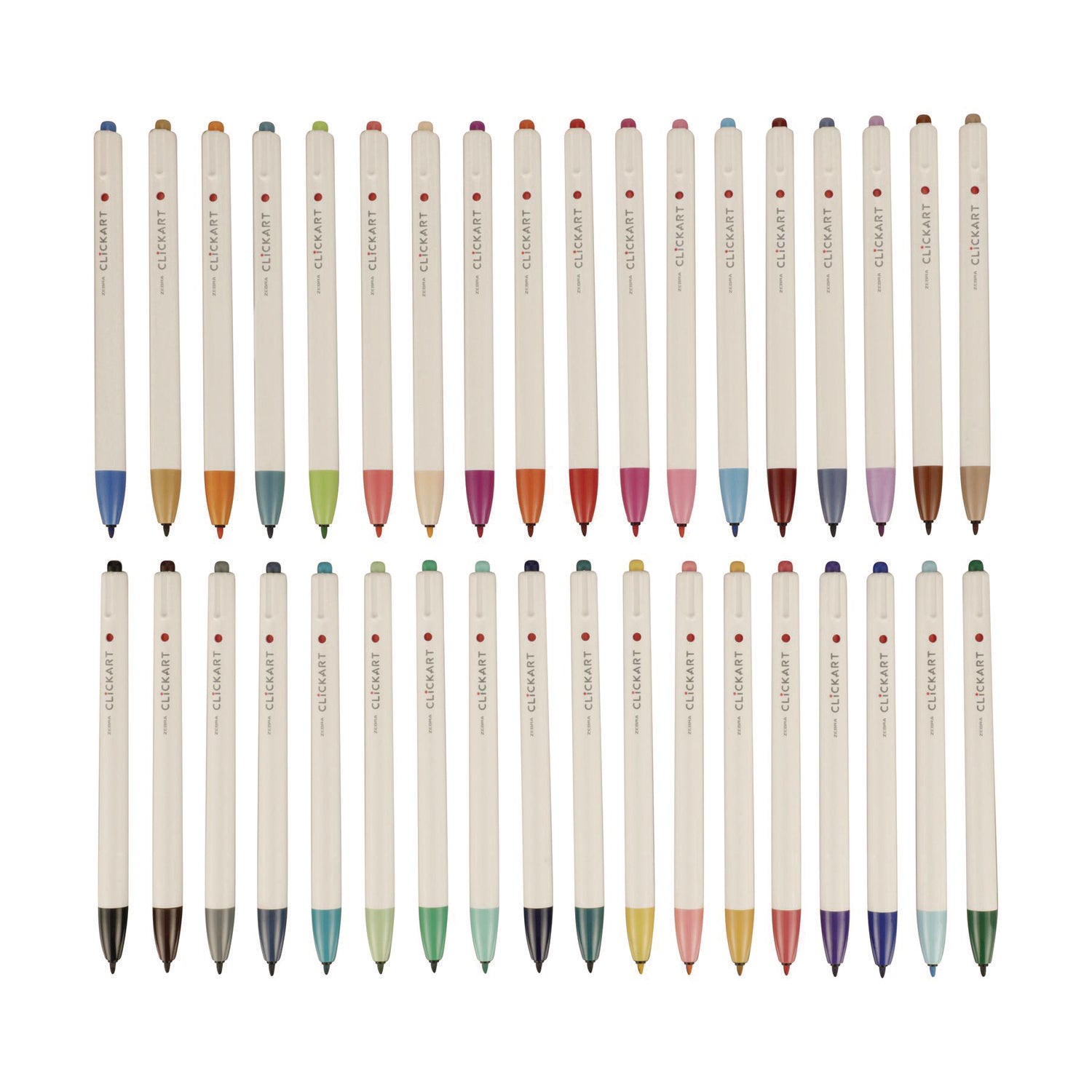 ClickArt Porous Point Pen, Retractable, Fine 0.6 mm, Assorted Ink, White Barrel, 36/Pack Zebra® Flipcost