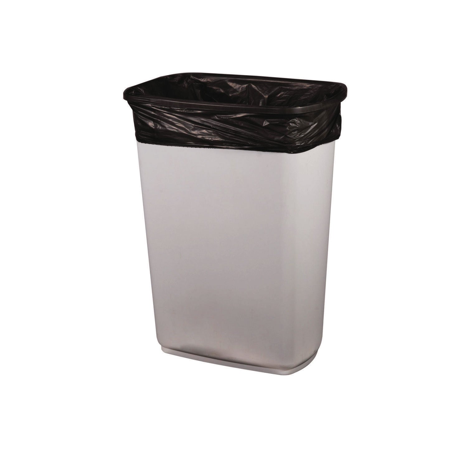 High-Density Waste Can Liners, 10 gal, 8 mic, 24" x 24", Black, Roll, 1,000/Carton Heritage Flipcost