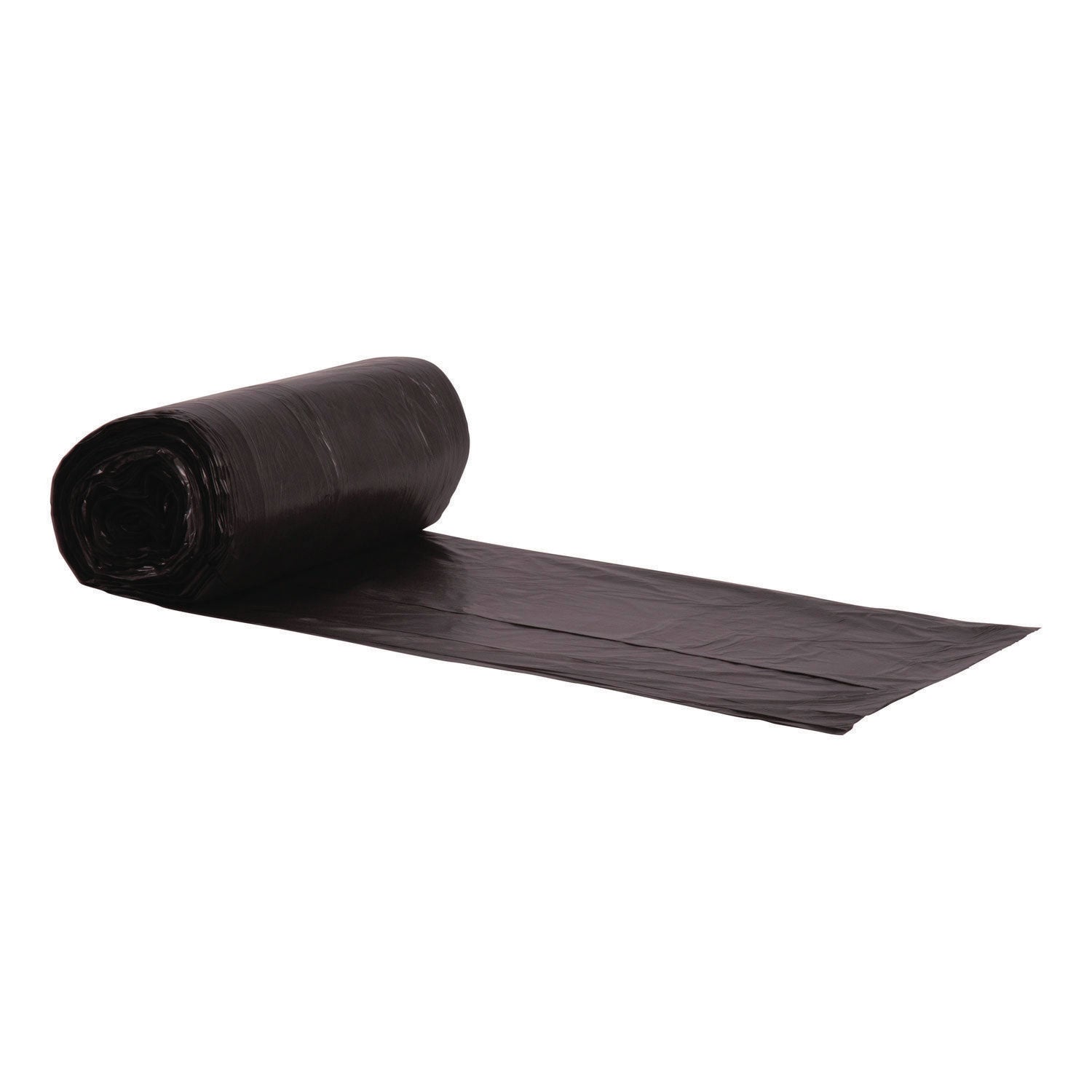 High-Density Waste Can Liners, 10 gal, 8 mic, 24" x 24", Black, Roll, 1,000/Carton Heritage Flipcost