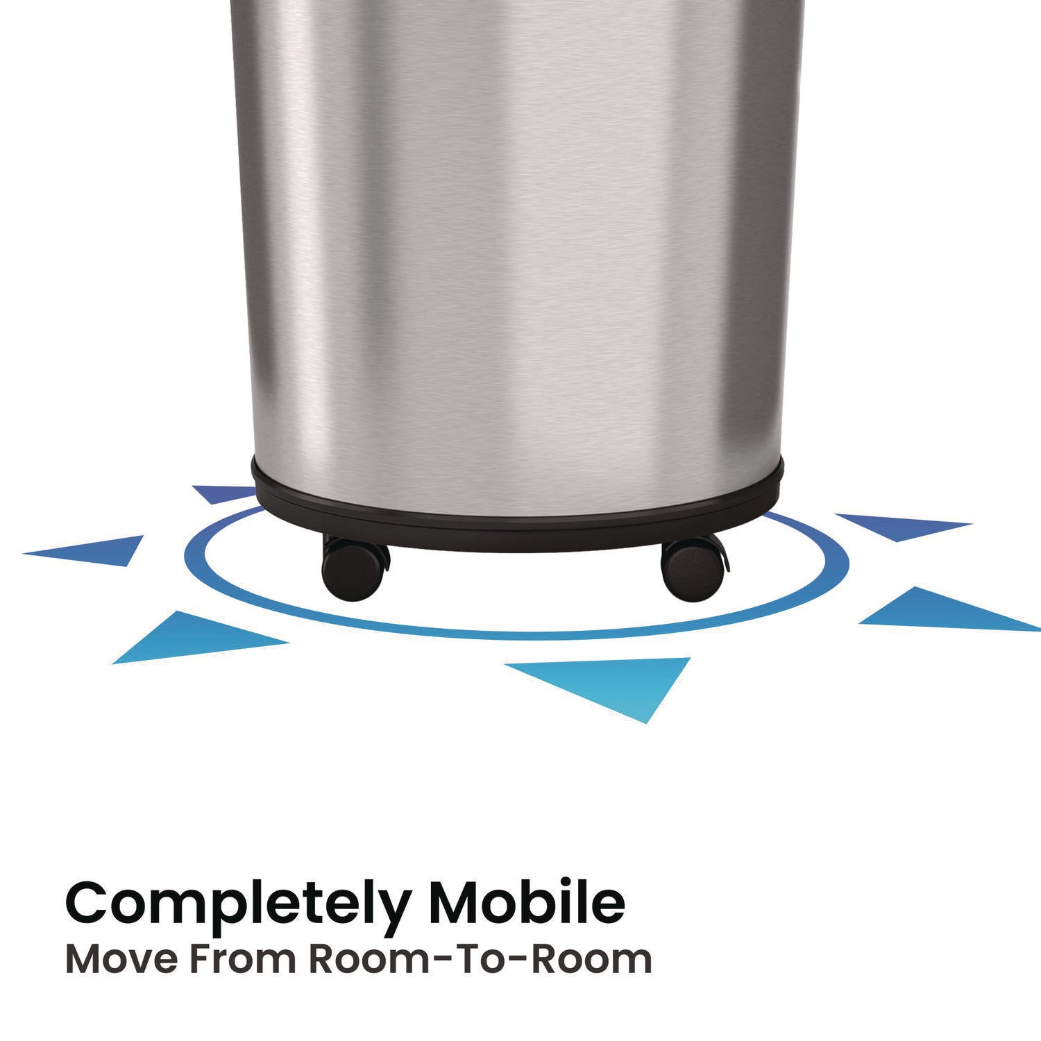 Extra-Large Sensor Trash Can with Wheels, 18 gal, Plastic/Stainless Steel HLS Commercial® Flipcost