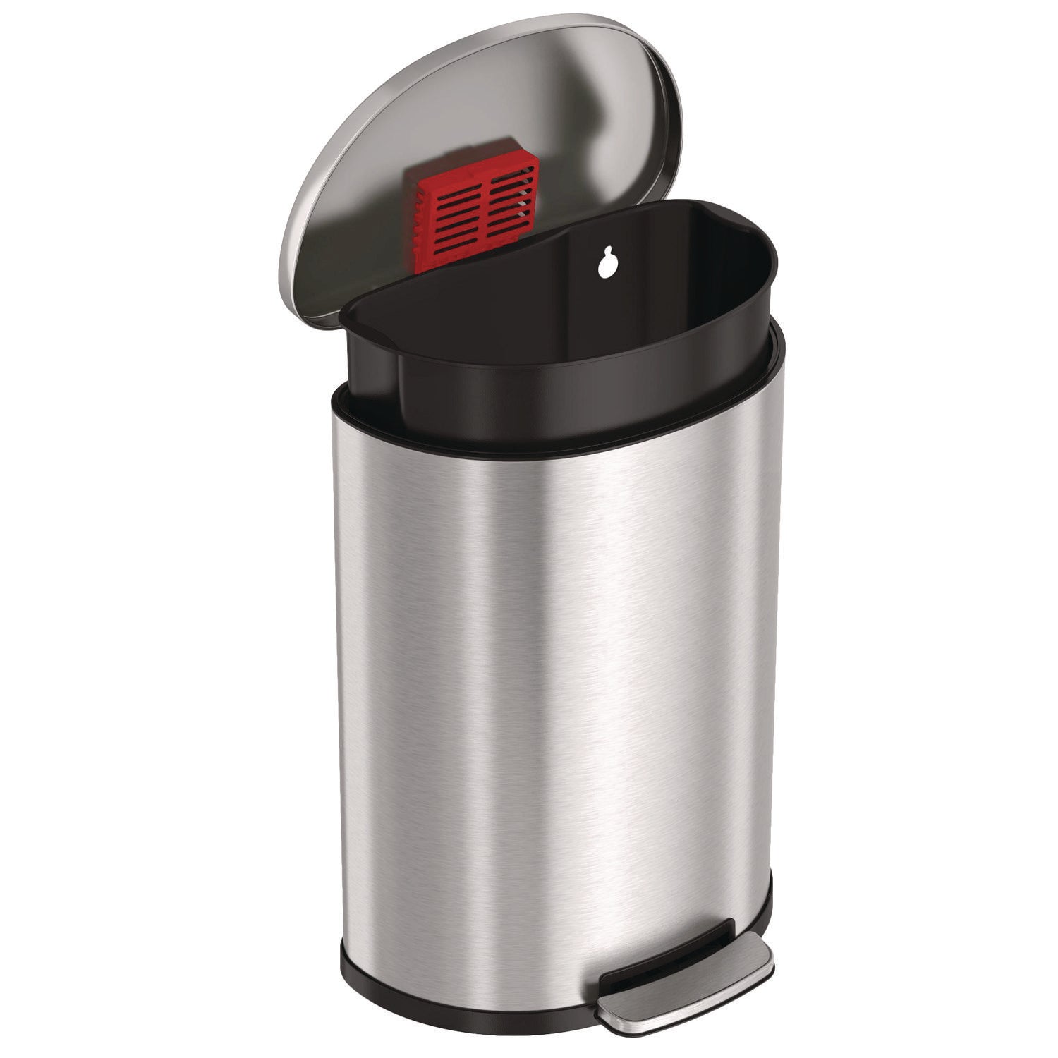 Fire-Resistant Step Pedal Trash Can, 13 gal, Plastic/Stainless Steel, Silver HLS Commercial® Flipcost