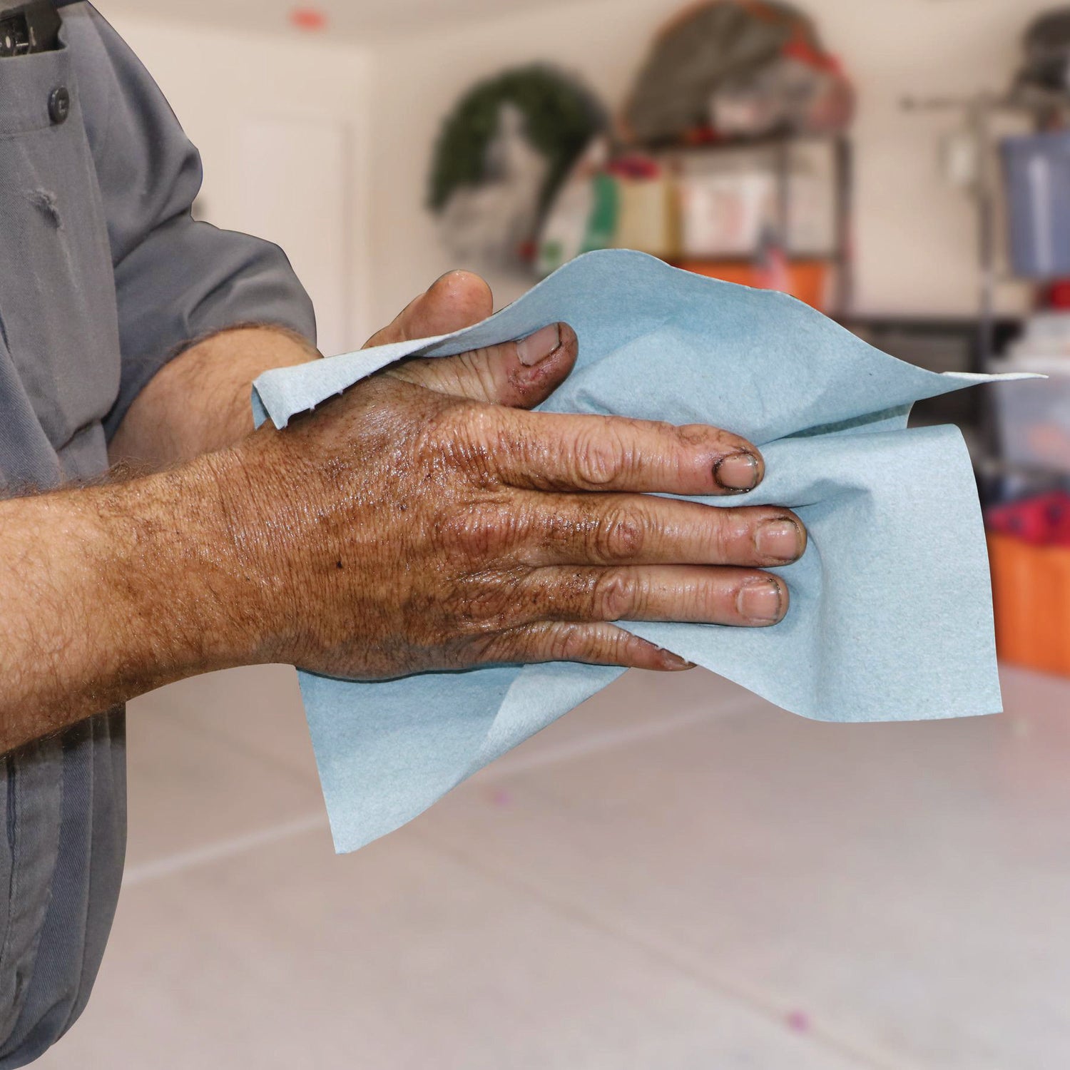 TOOLBOX Blue Shop Towels, 1-Ply, 11 x 9.4, Blue, 55 Sheets/Roll, 30 Rolls/Carton Sellars® Flipcost