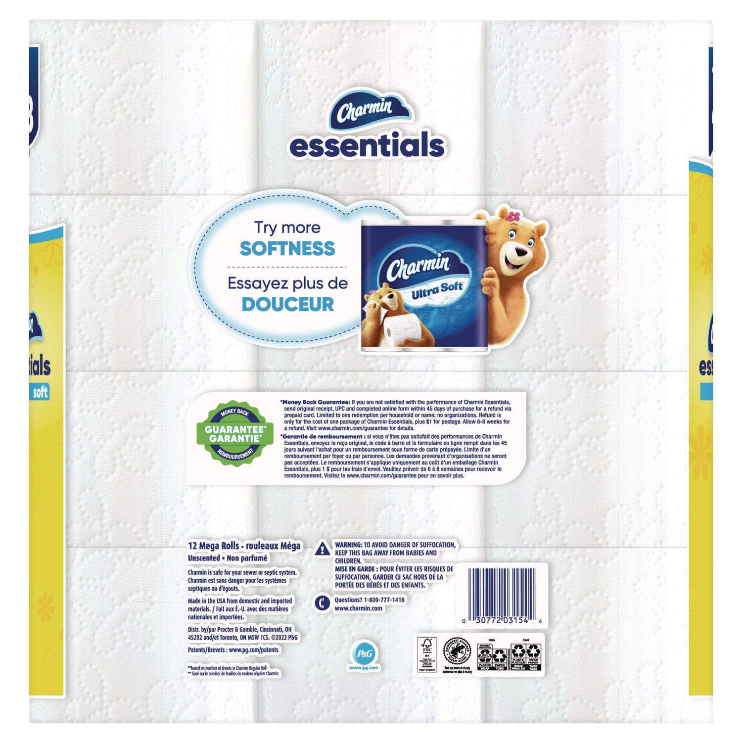 Essentials Soft Bathroom Tissue, Septic Safe, 2-Ply, White, 330 Sheets/Roll, 12 Rolls/Carton Charmin® Flipcost