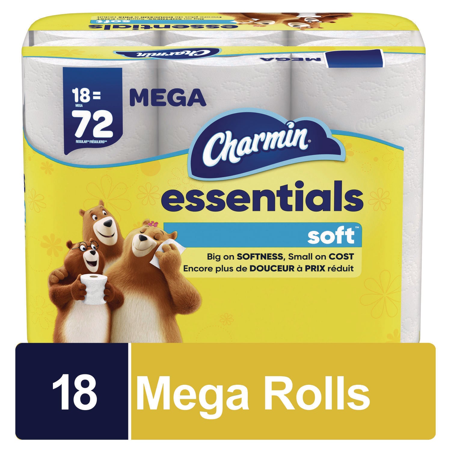 Essentials Soft Bathroom Tissue, Septic Safe, 2-Ply, 330 Sheets/Roll, 18 Rolls/Carton Charmin® Flipcost