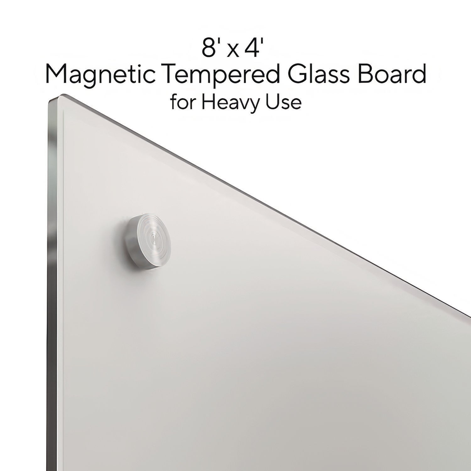 Magnetic Tempered Glass Dry Erase Board, 96" x 48", White Surface TRU RED™ Flipcost