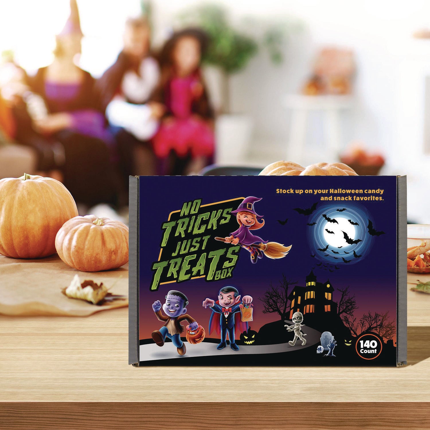 No Tricks Just Treats Halloween Box, Assorted Varieties, 140 Count Snack Box Pros Flipcost