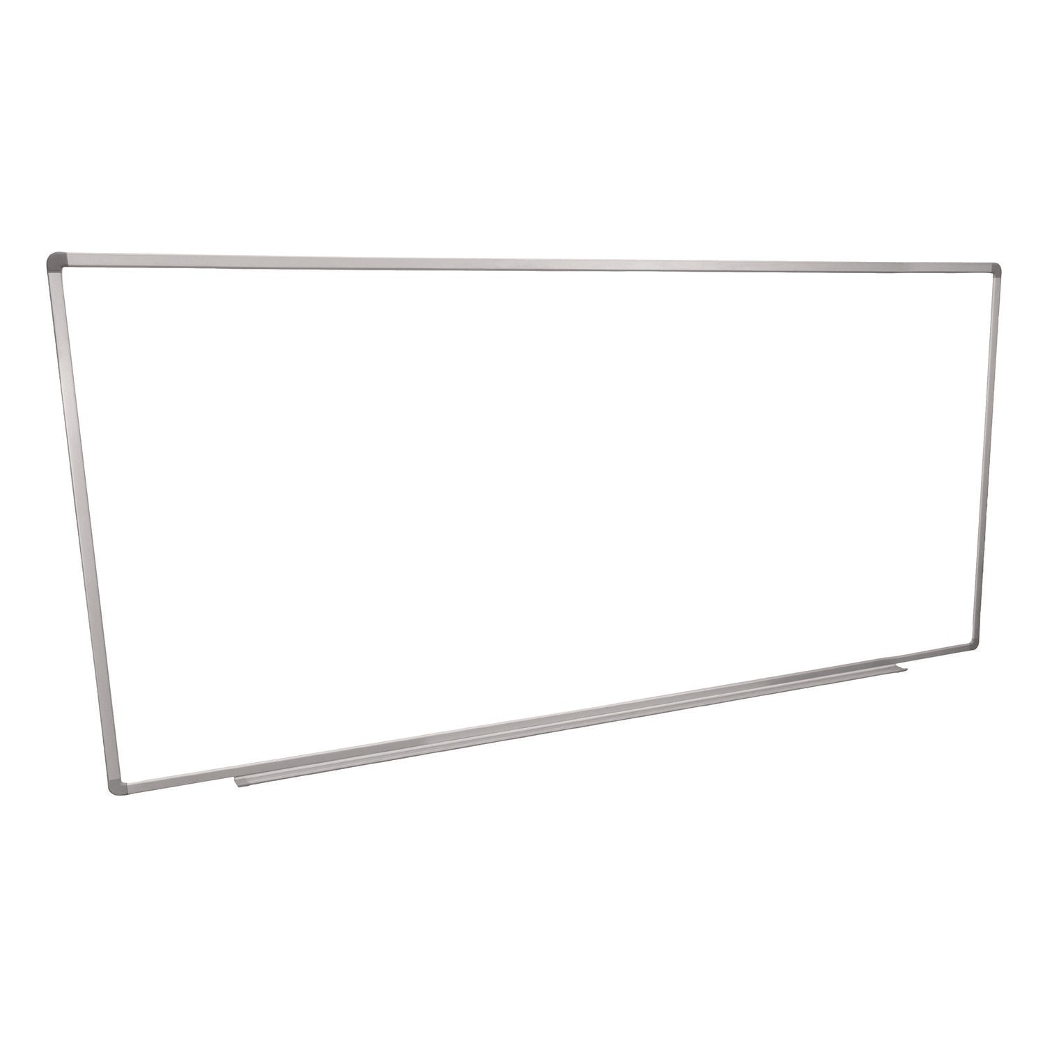 Luxor Wall-Mounted Magnetic Whiteboard, 96" x 40", White Surface, Silver Aluminum Frame