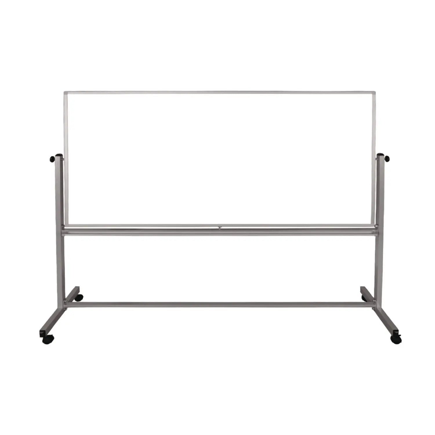 Luxor Mobile Magnetic Whiteboard, 96" x 40", White Surface, Silver Aluminum Frame Luxor Flipcost