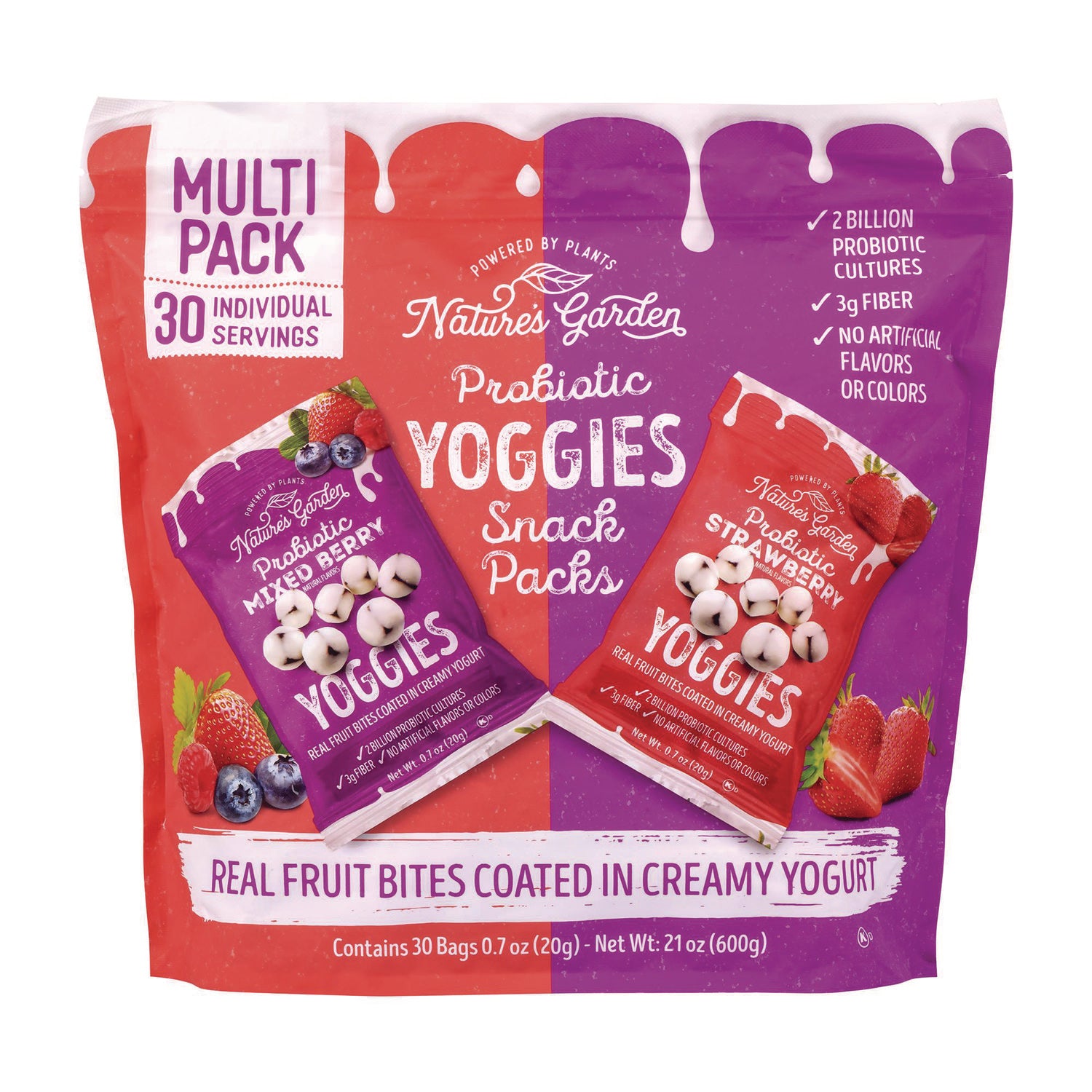 Probiotic Yoggies Variety Snack Pack, Assorted Flavors, 0.7 oz Bag, 30/Carton Nature's Garden Flipcost