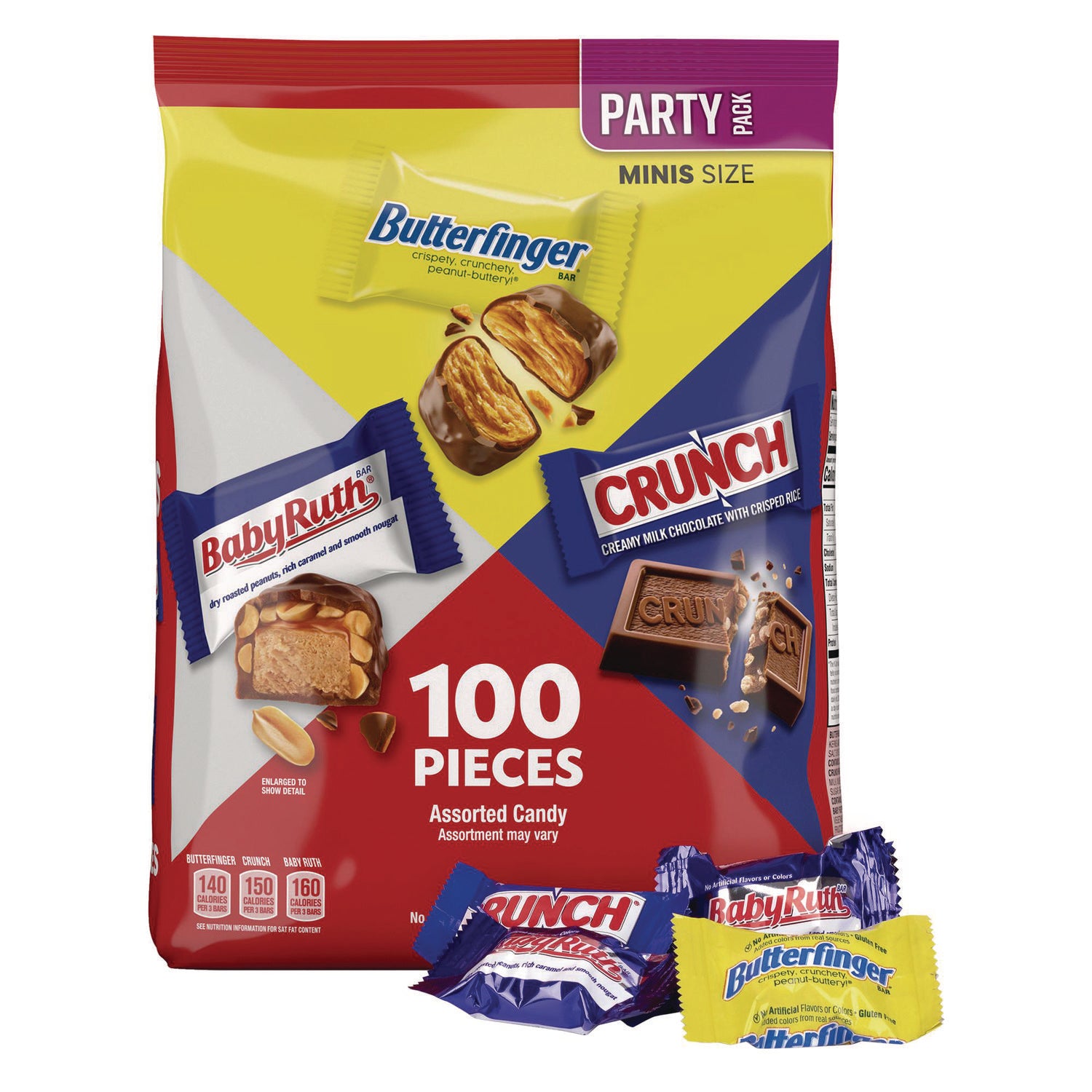 Assorted Party Candy Pack Mini, Chocolate, 35.7 oz Bag, 100 Pieces Butterfinger® Flipcost