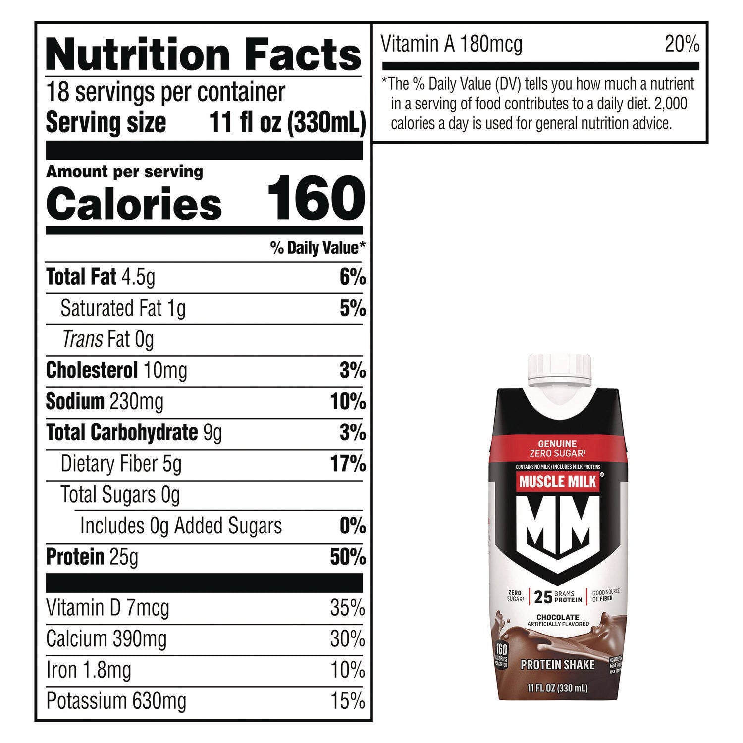 Genuine Chocolate Protein Shake, 11 oz Carton, 18/Carton MUSCLE MILK PROTEIN™ Flipcost