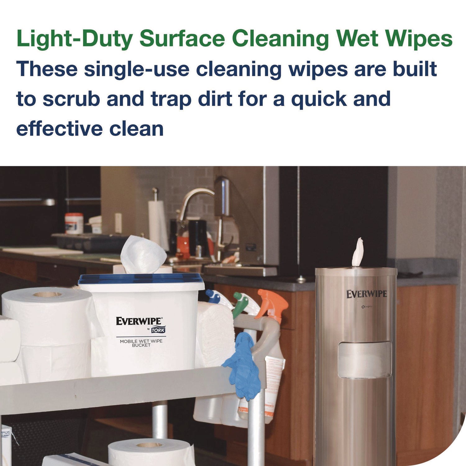 Light-Duty Surface Cleaning Wet Wipe, 1-Ply, 8 x 6, Unscented, White, 2,500 Sheets/Roll, 2 Rolls/Carton Tork® Flipcost