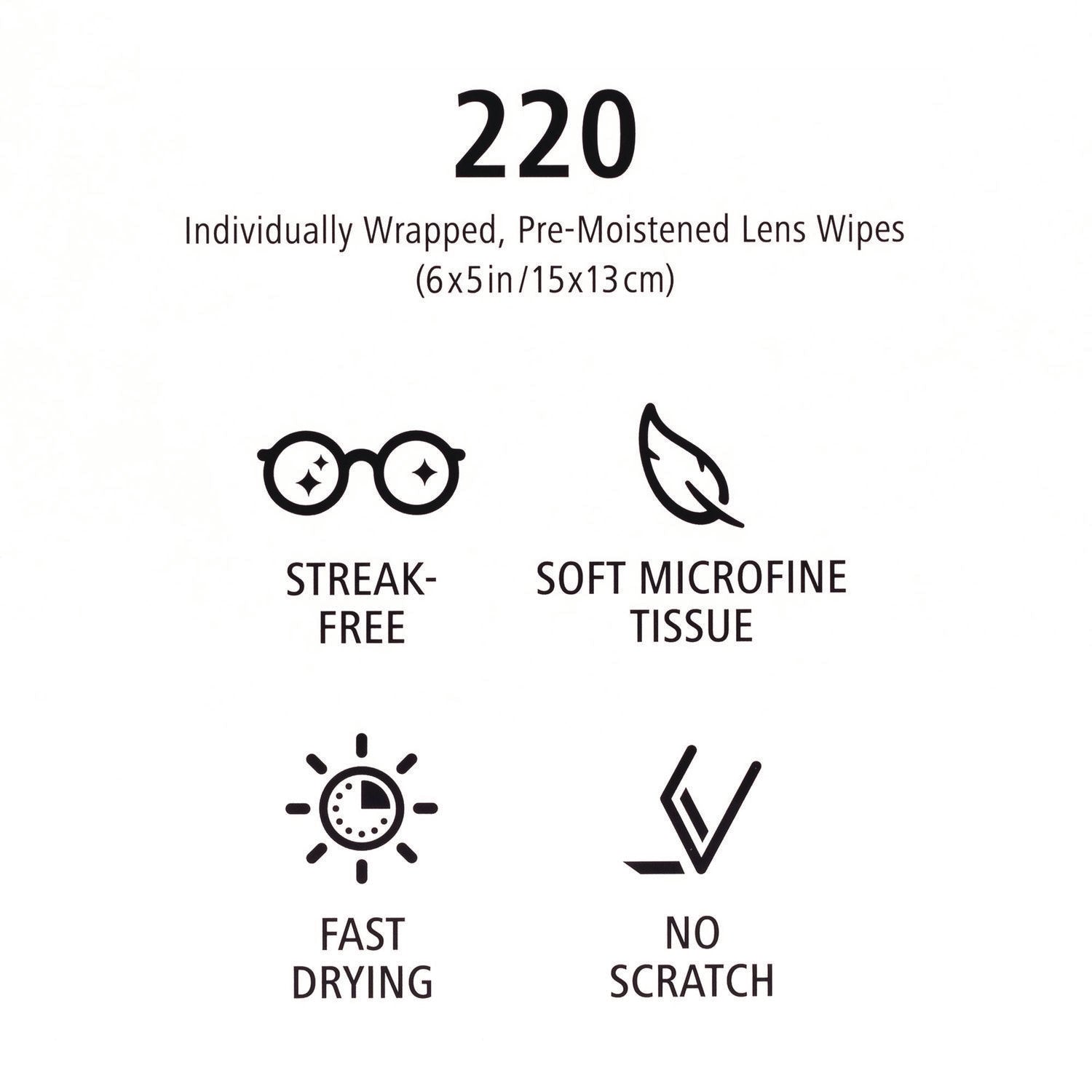 Lens Wipes, 6 x 5, 220/Carton ZEISS Flipcost