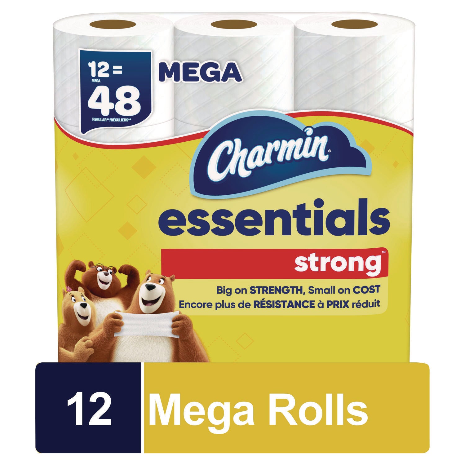 Essentials Strong Bathroom Tissue, Septic Safe, 1-Ply, White, 429/Roll, 12 Rolls/Pack Charmin® Flipcost