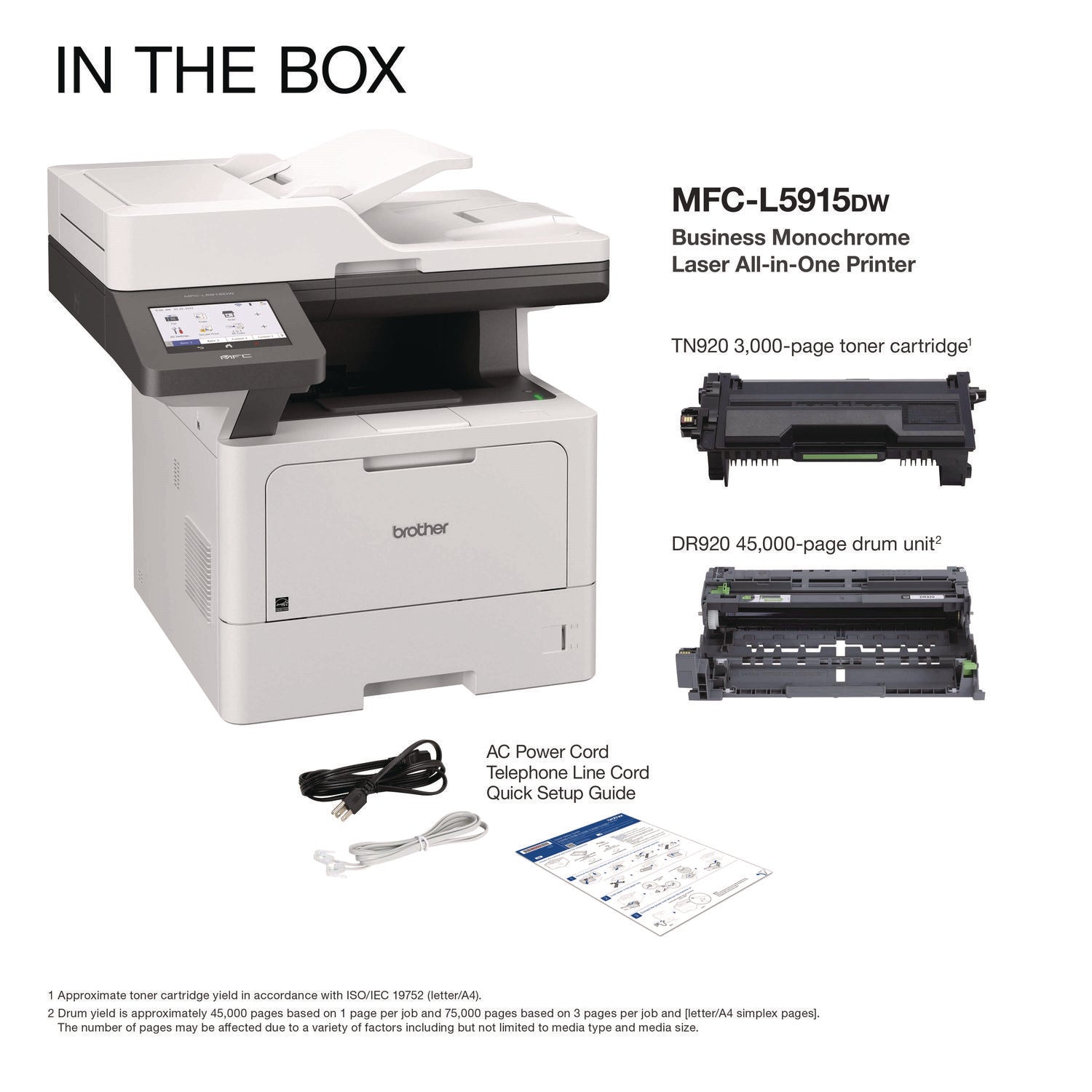 MFC-L5915DW Business Monochrome AIO Laser Printer, Copy/Fax/Print/Scan Brother Flipcost