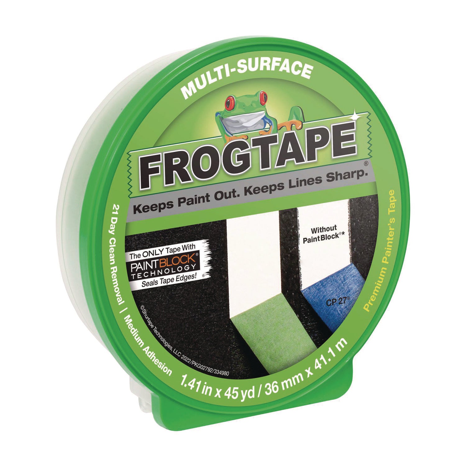 FrogTape Multi-Surface Painting Tape, 1.41" x 45 yds, Green