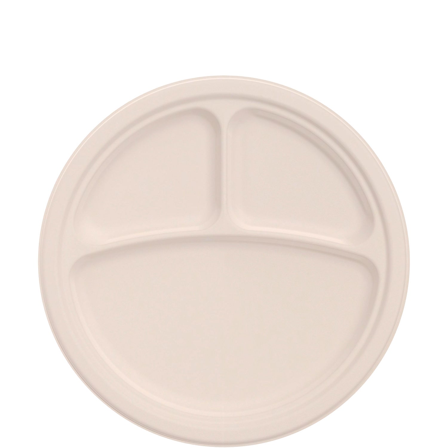 Dart® Compostable Fiber Dinnerware, ProPlanet Seal, 3-Compartment Plate, 10.2" dia, Natural, 500/Carton