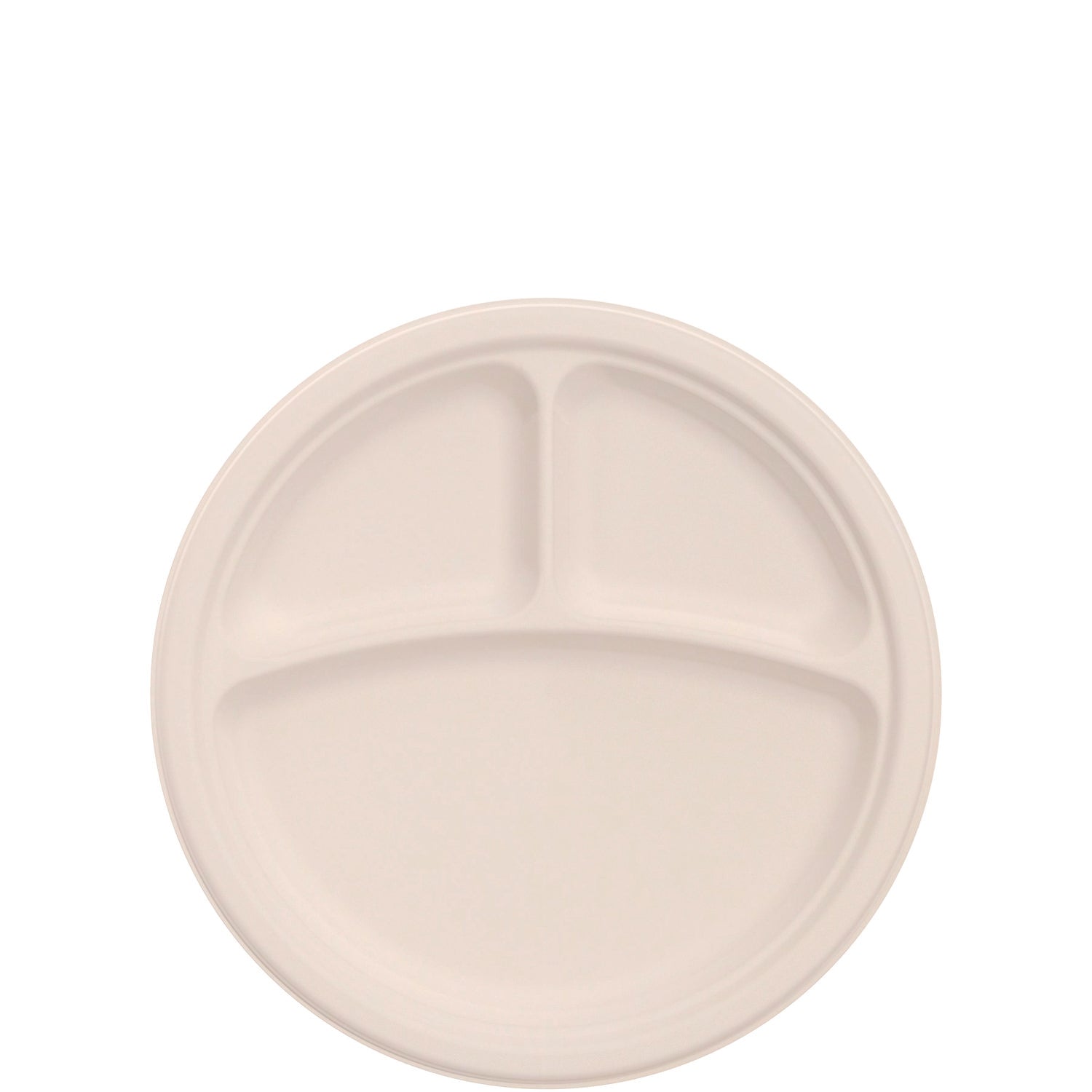 Dart® Compostable Fiber Dinnerware, ProPlanet Seal, Plate, 3-Compartment Plate, 9" dia, Natural, 500/Carton