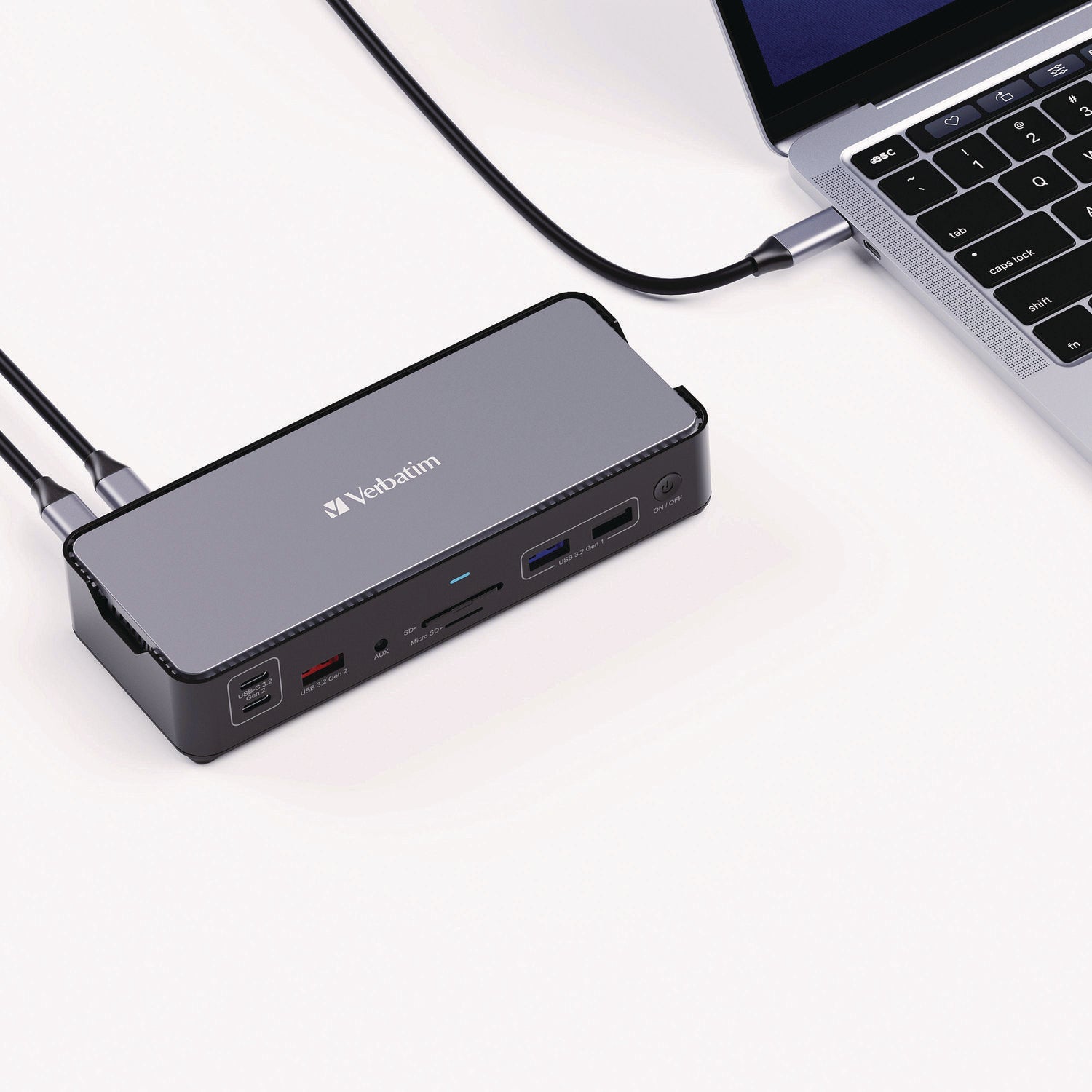 USB-C Pro Docking Station 15-in-1, Audio/DisplayPort/HDMI/Micro SD/RJ45/SD/USB-A/USB-C, Gray Verbatim® Flipcost