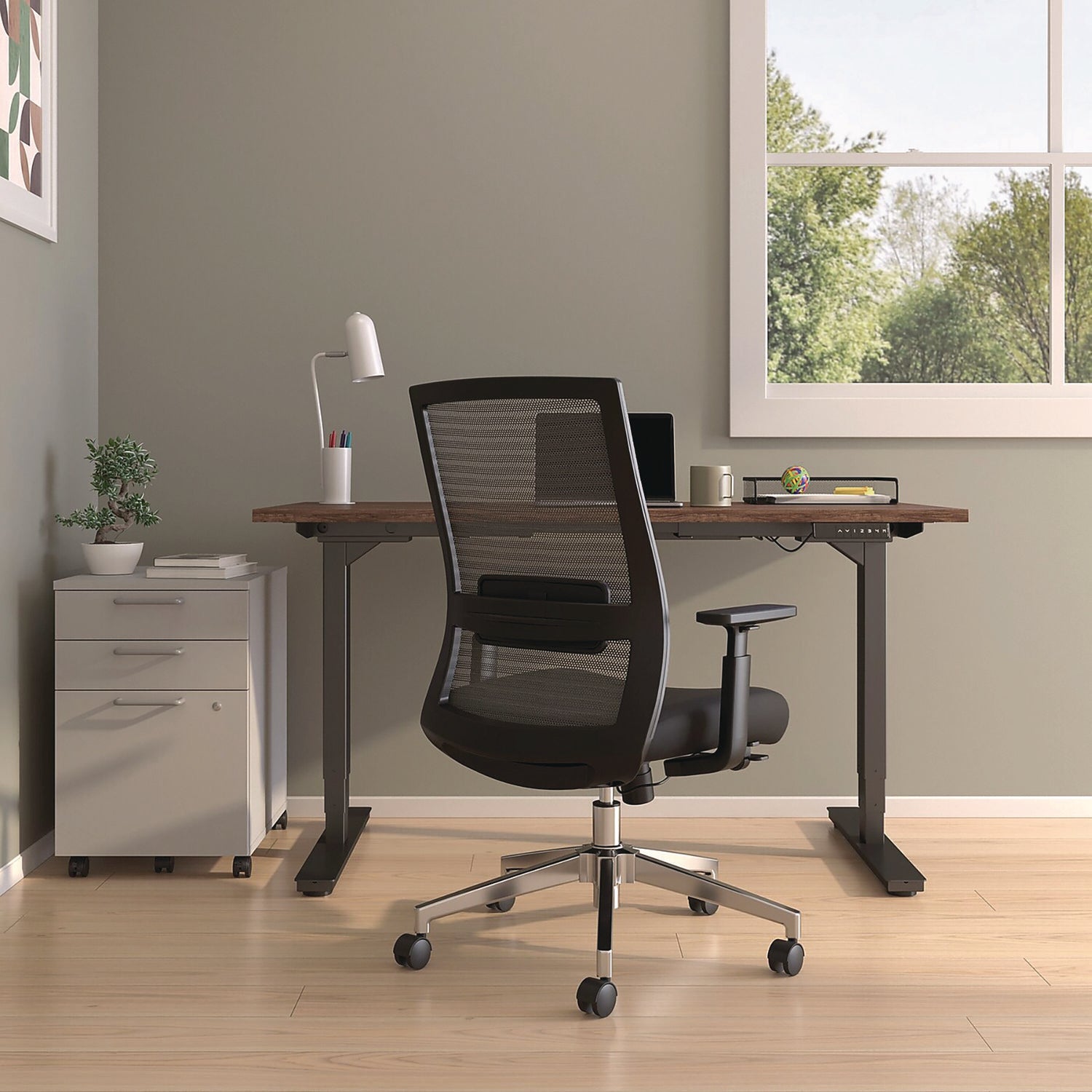 Ashdale Ergonomic Fabric Swivel Task Chair, Supports Up to 275 lb, 18.15 to 21.89 Seat Height, Black Seat/Back, Black Base Alera® Flipcost