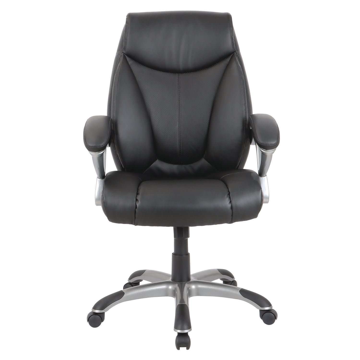 Fulford Bonded Leather High-Back Manager's Chair, Supports Up to 275 lb, 18.62 to 22.56 Seat Height, Black Seat/Back/Base Alera® Flipcost