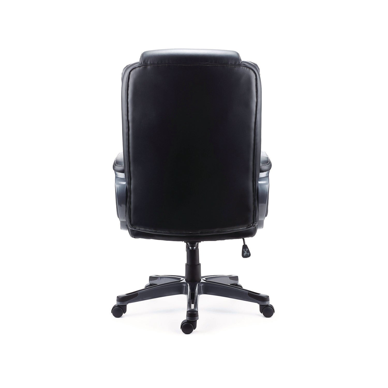 Kirkdale Bonded Leather Manager Chair, Supports Up to 275 lb, 16.18 to 22.76 Seat Height, Black Seat/Back, Black Base Alera® Flipcost