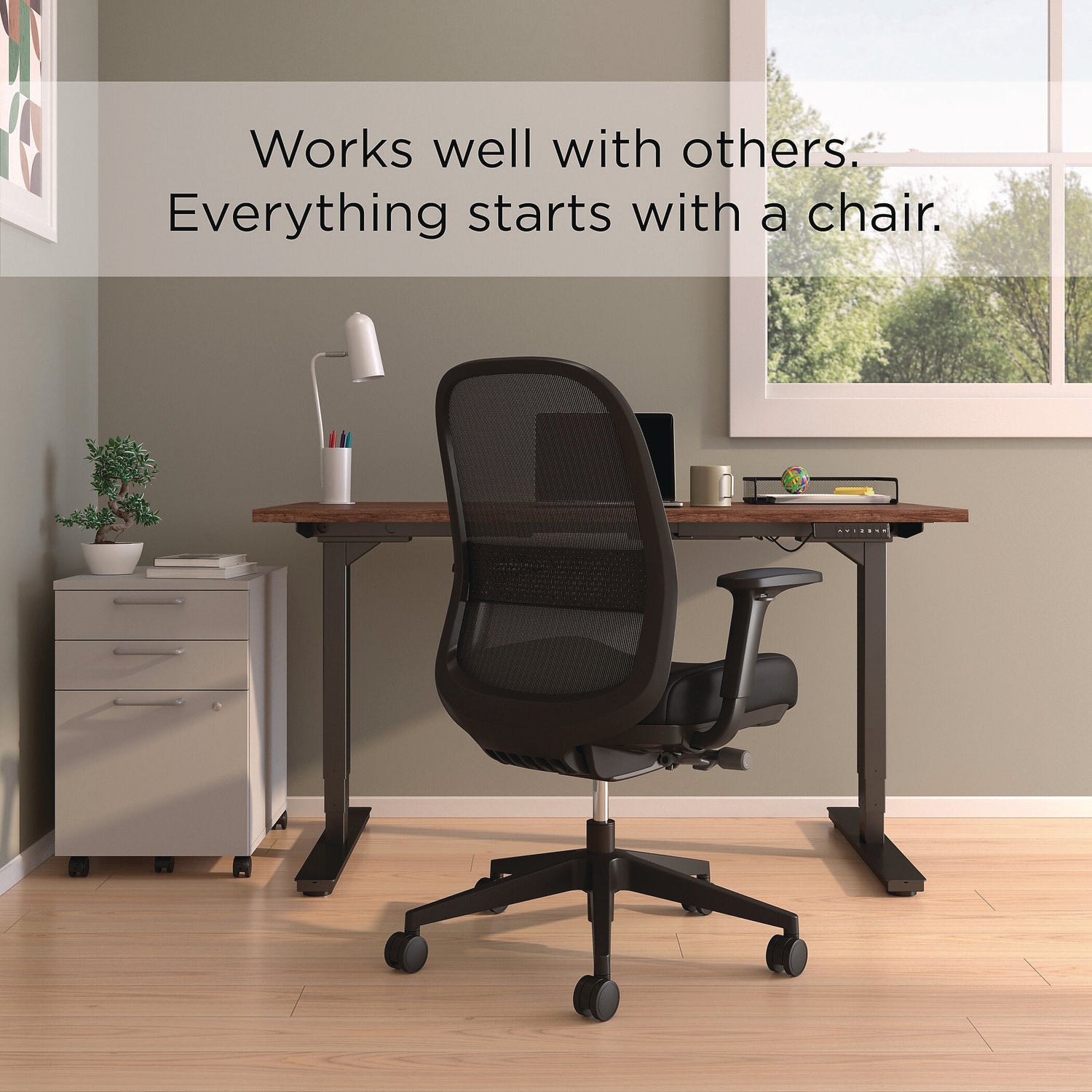 Kempton Ergonomic Fabric Mesh Swivel Task Chair, Supports Up to 275 lb, 18.31 to 22.17 Seat Height, Black Seat/Back/Base Alera® Flipcost