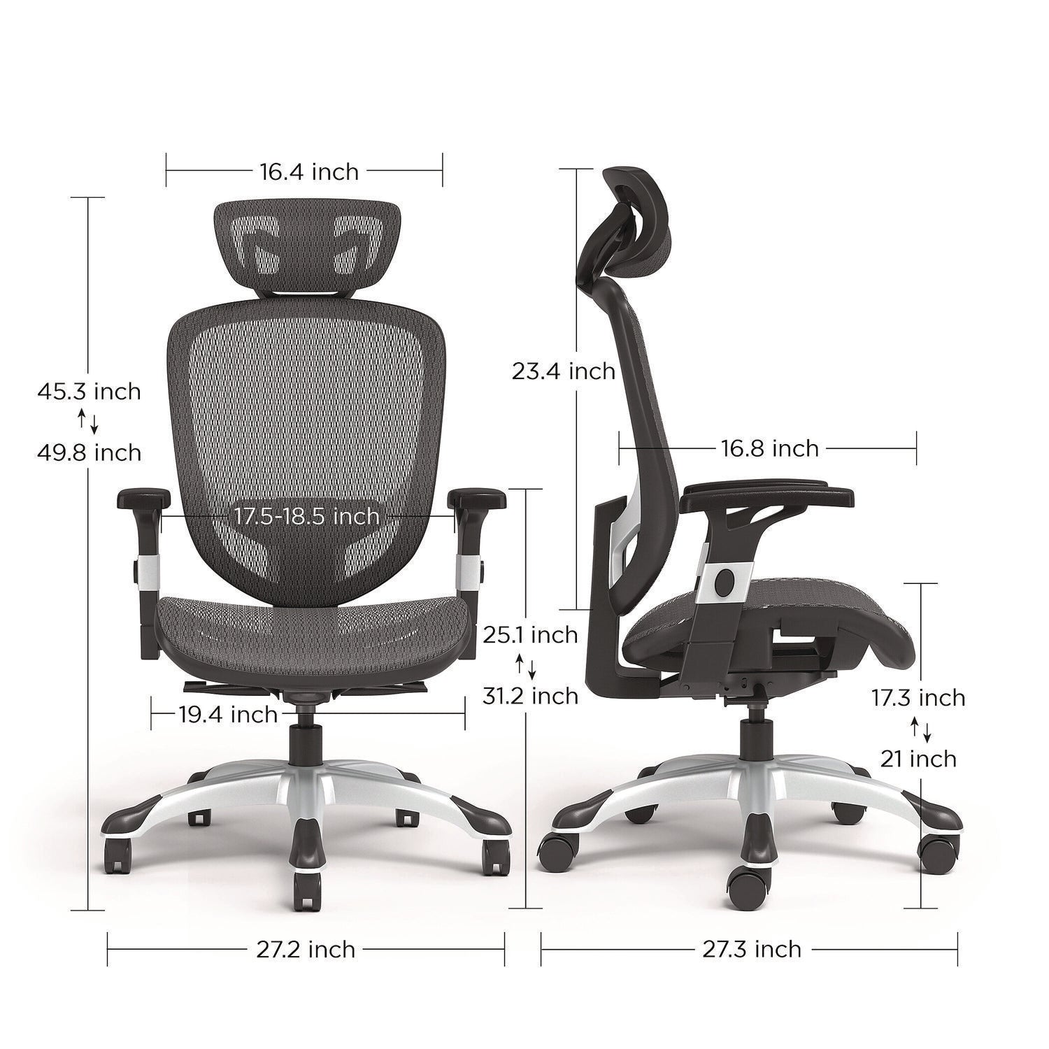 Minerva Ergonomic Mesh Swivel Task Chair, Supports Up to 275 lb, 17.24 to 20.98 Seat Height, Black Seat/Back, Black Base Alera® Flipcost