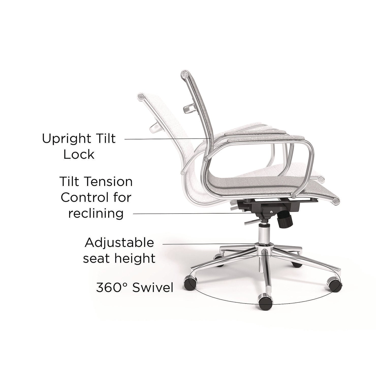 Siskin Fabric Managers Chair, Supports Up to 275 lb, 16.93 to 20.67 Seat Height, Gray Seat, Gray Back, Chrome Base Alera® Flipcost