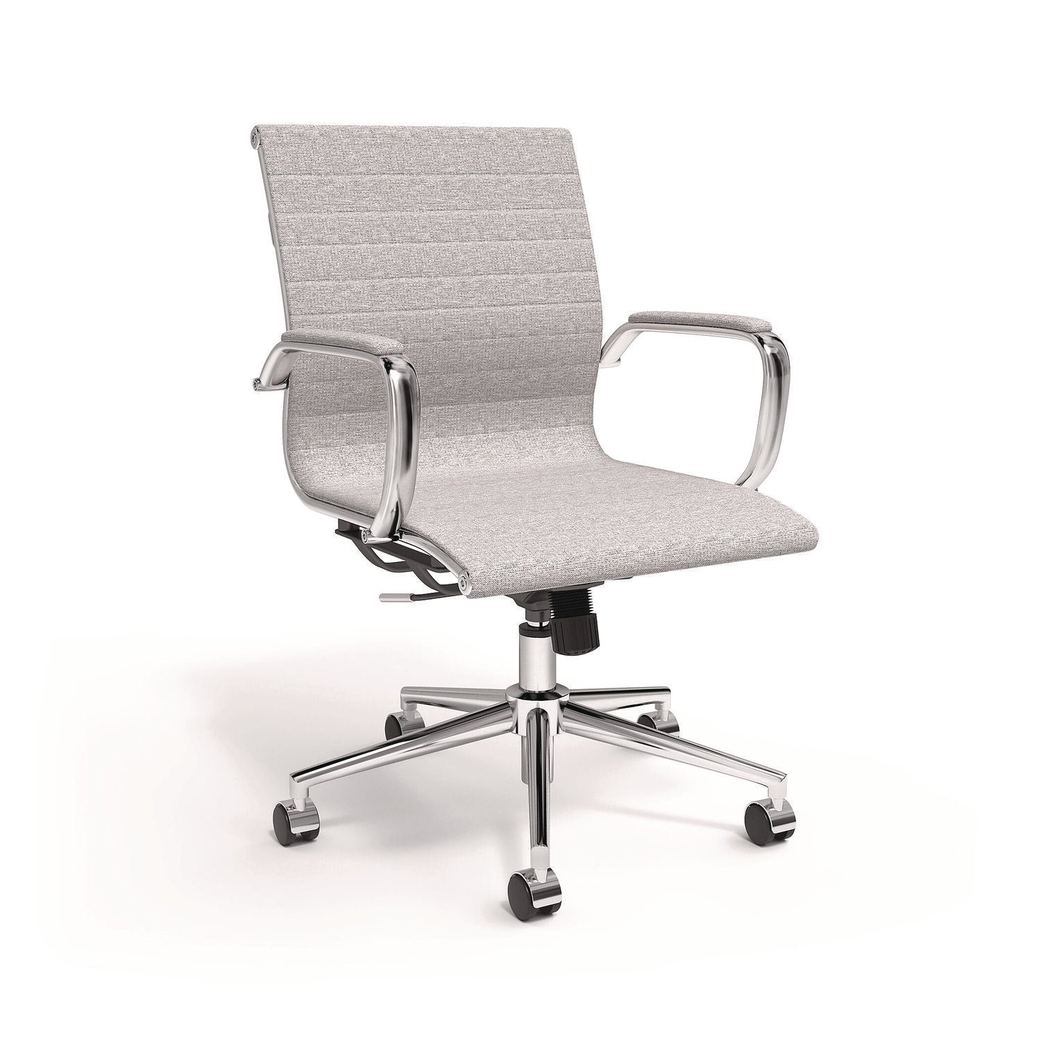 Siskin Fabric Managers Chair, Supports Up to 275 lb, 16.93 to 20.67 Seat Height, Gray Seat, Gray Back, Chrome Base