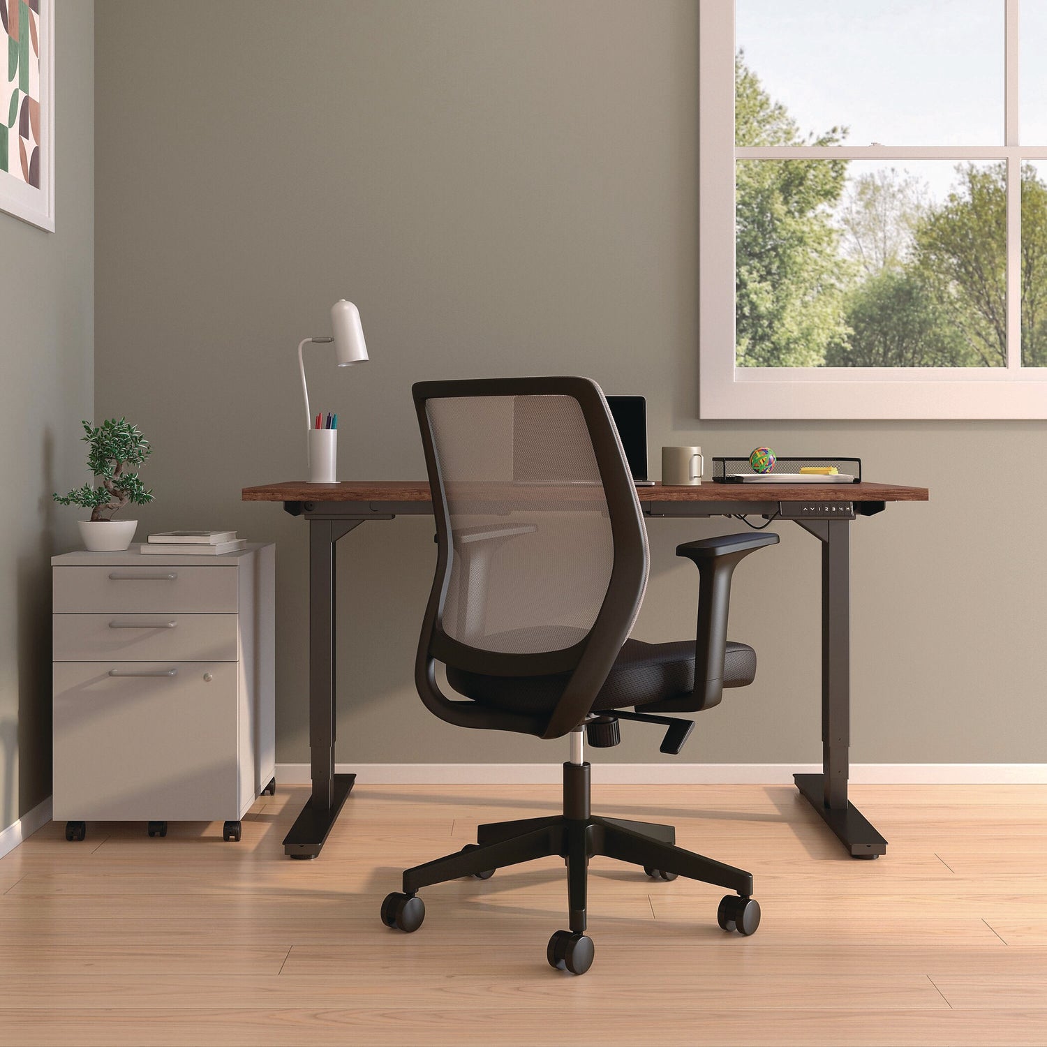 Wessex Ergonomic Fabric Mesh Swivel Task Chair, Supports Up to 275 lbs, 17.09 to 20.83 Seat Height, Black Seat/Back/Base Alera® Flipcost