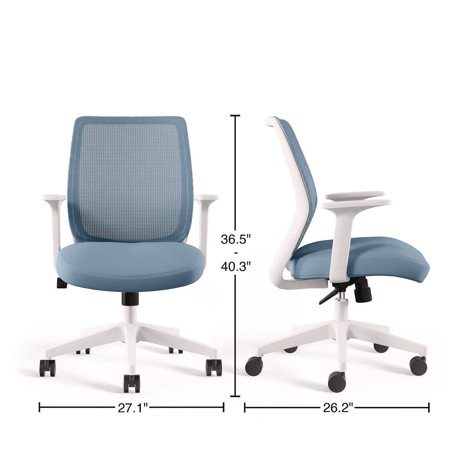 Wessex Ergonomic Fabric Mesh Swivel Task Chair, Up to 275 lb, 17.09 to 20.83 Seat Height, Seafoam Seat/Back, White Base Alera® Flipcost