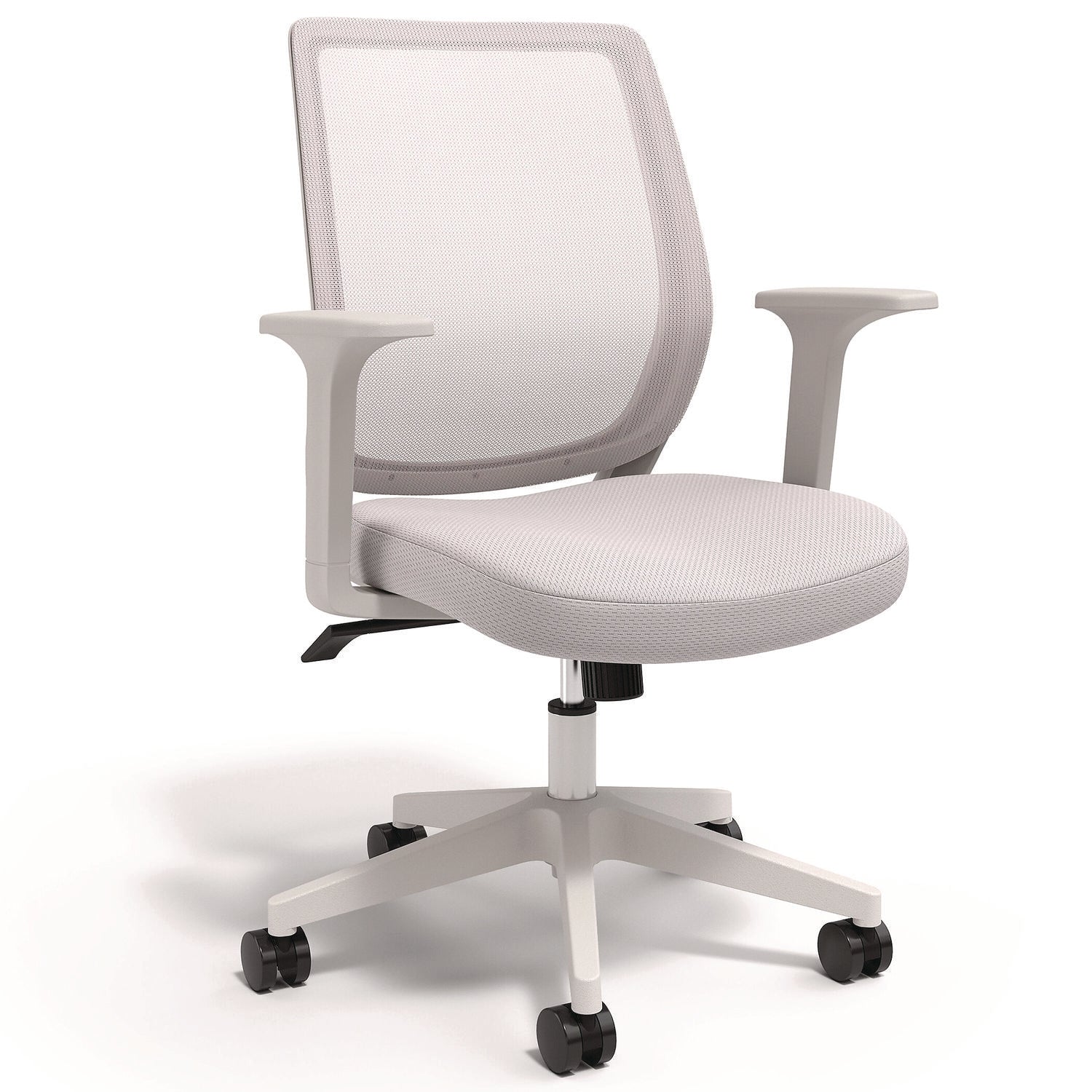 Wessex Ergonomic Fabric Mesh Swivel Task Chair, Supports Up to 275 lb, 17.09 to 20.83 Seat Height, Gray Seat/Back, White Base