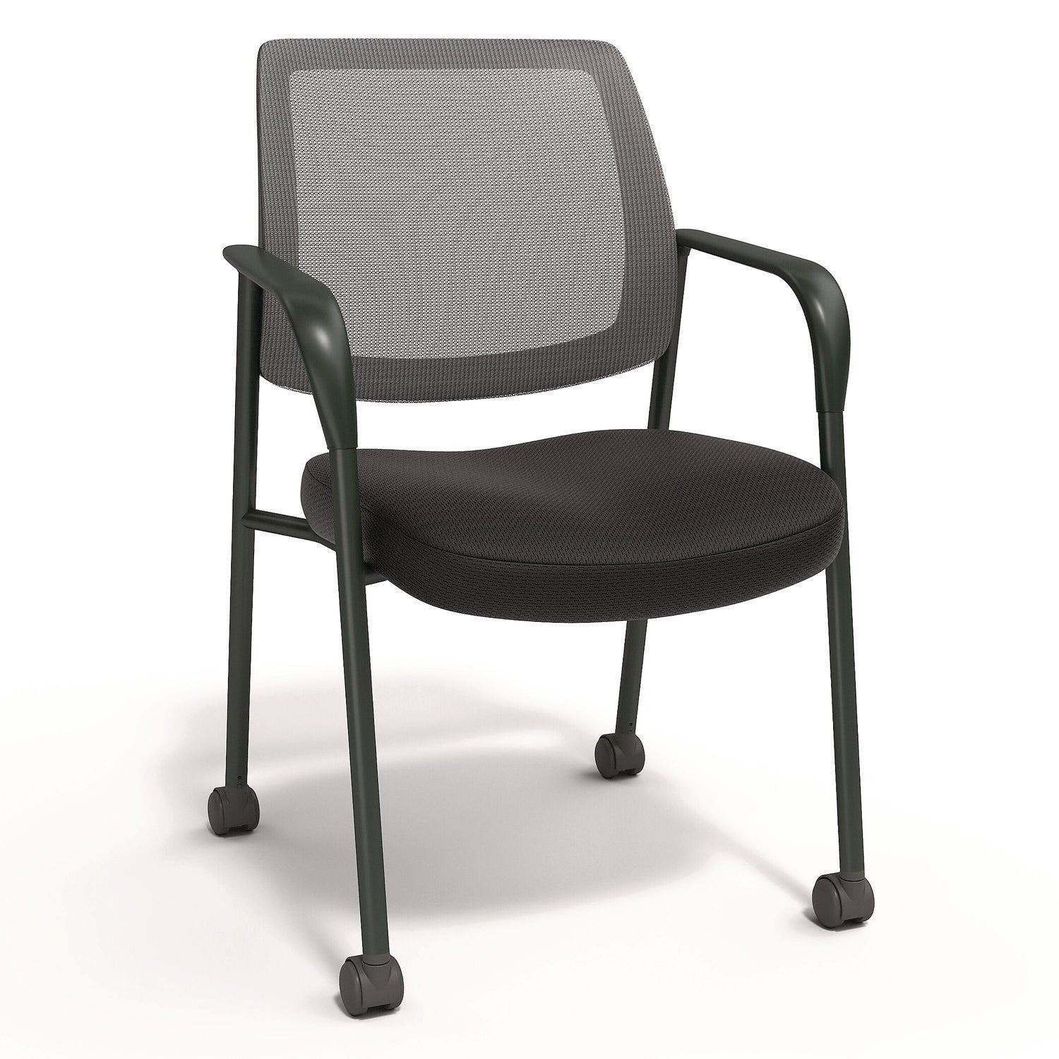 Wessex Mesh Fabric Guest Chair, 24.41 x 23.62 x 35.04, Black Seat, Black Back, Black Base