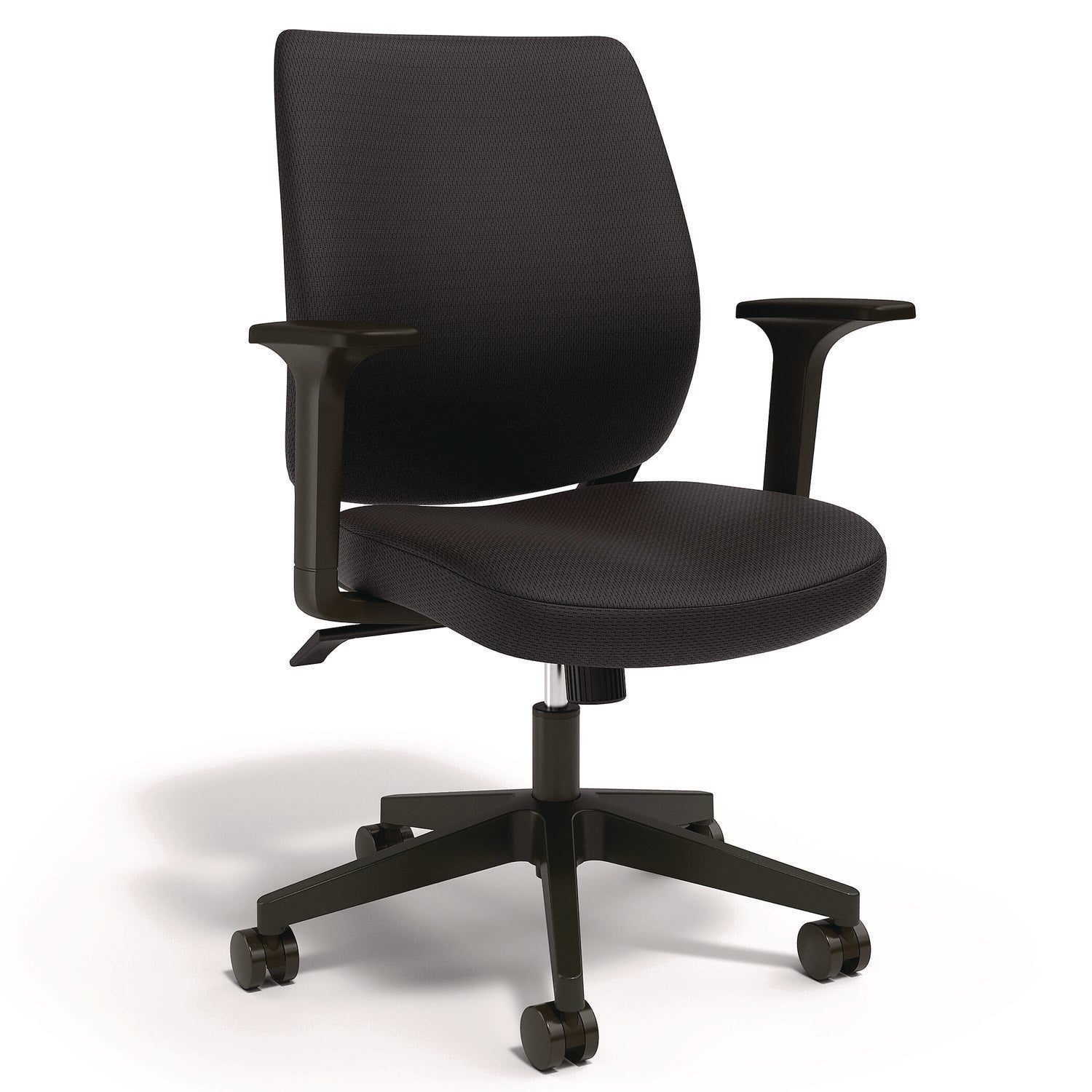 Wessex Ergonomic Fabric Task Chair, Supports Up to 275 lb, 17.13 to 20.83 Seat Height, Black Seat/Back, Black Base