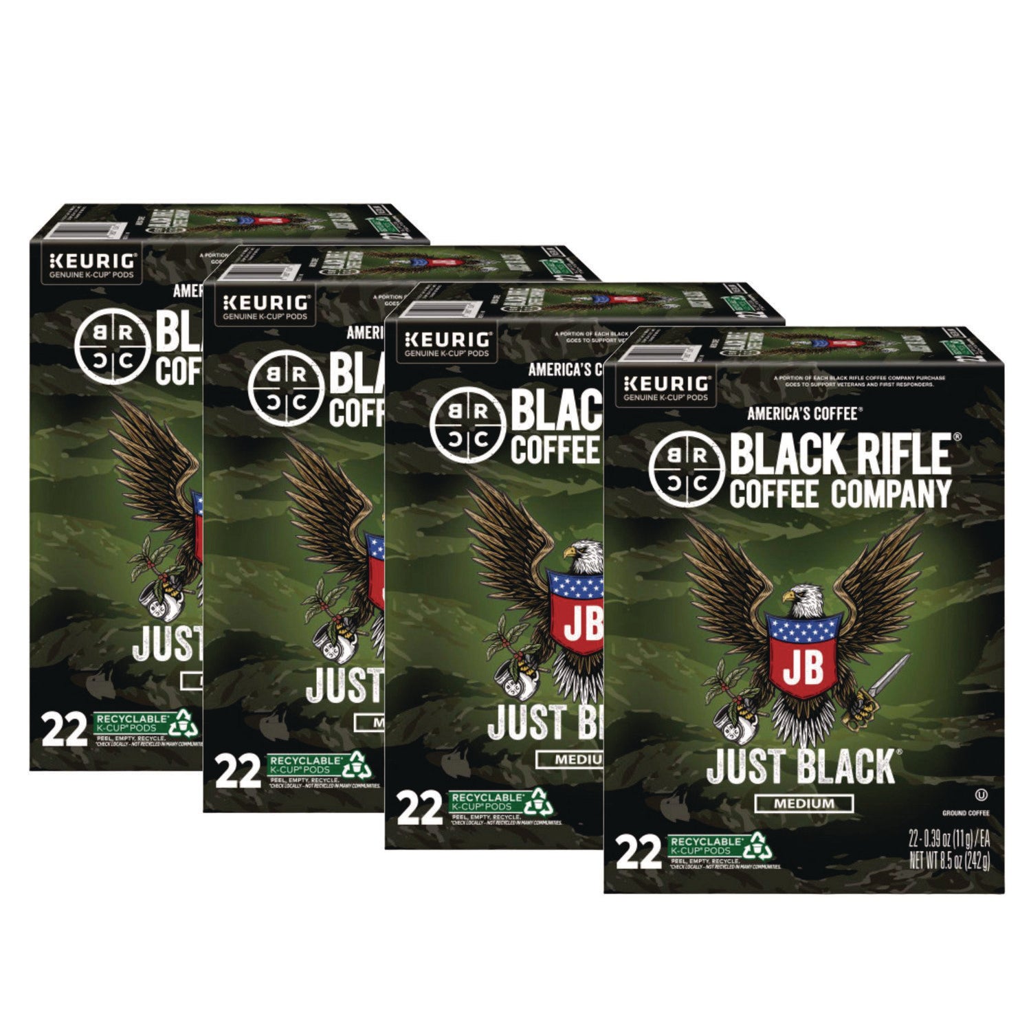 Black Rifle® Coffee Company Just Black Coffee K-Cups, 88/Carton