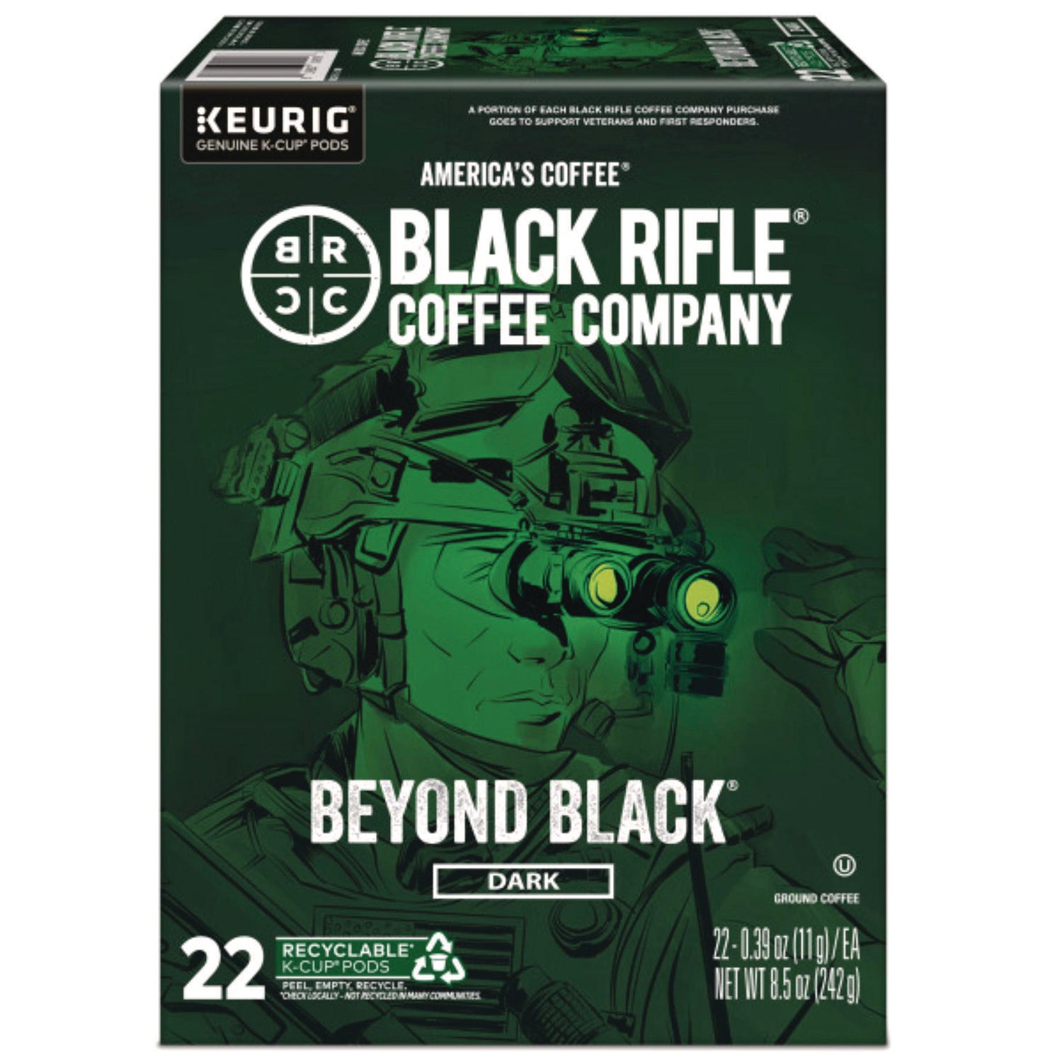 Black Rifle® Coffee Company Beyond Black Coffee K-Cups, 22/Box