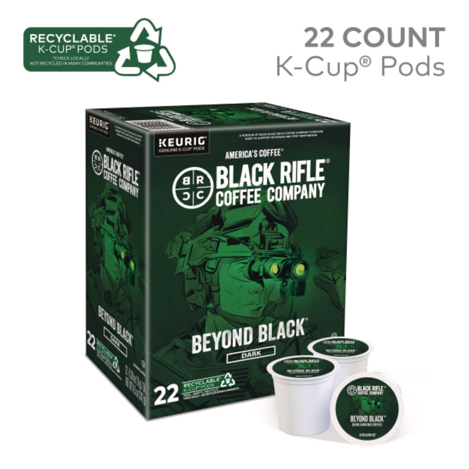 Black Rifle® Coffee Company Beyond Black Coffee K-Cups, 22/Box