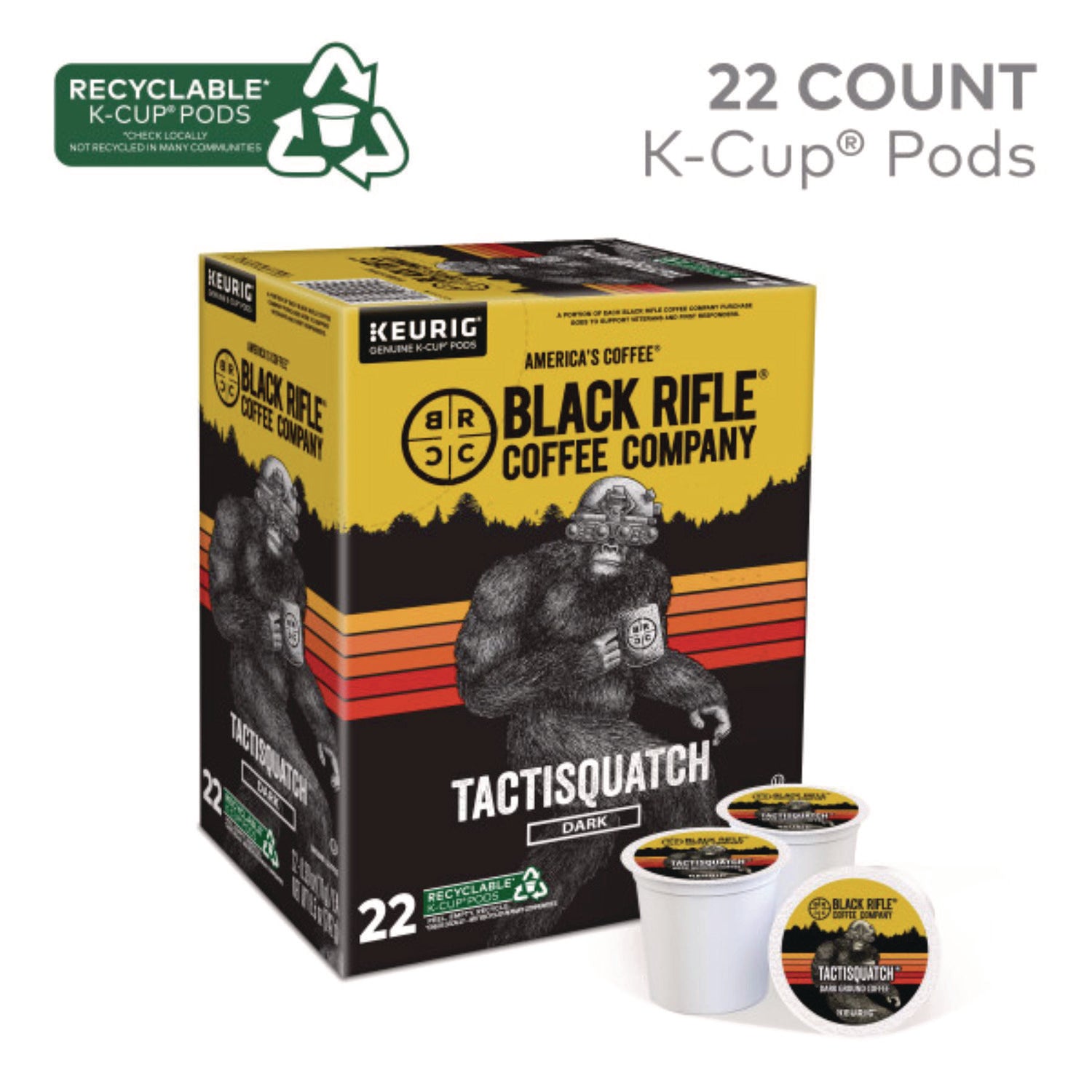 Black Rifle® Coffee Company Tactisquatch Coffee K-Cups, 22/Box