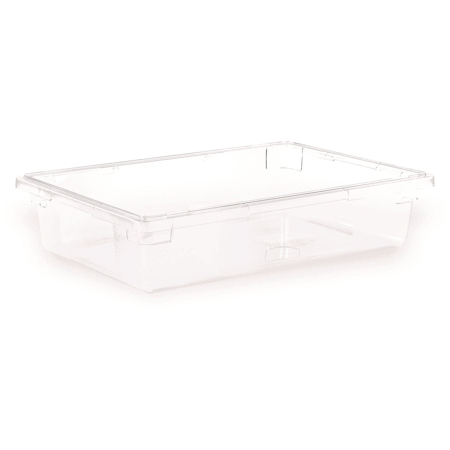 StorPlus Polycarbonate Food Storage Container, 8.5 gal, 18" x 26" x 6", Clear Plastic